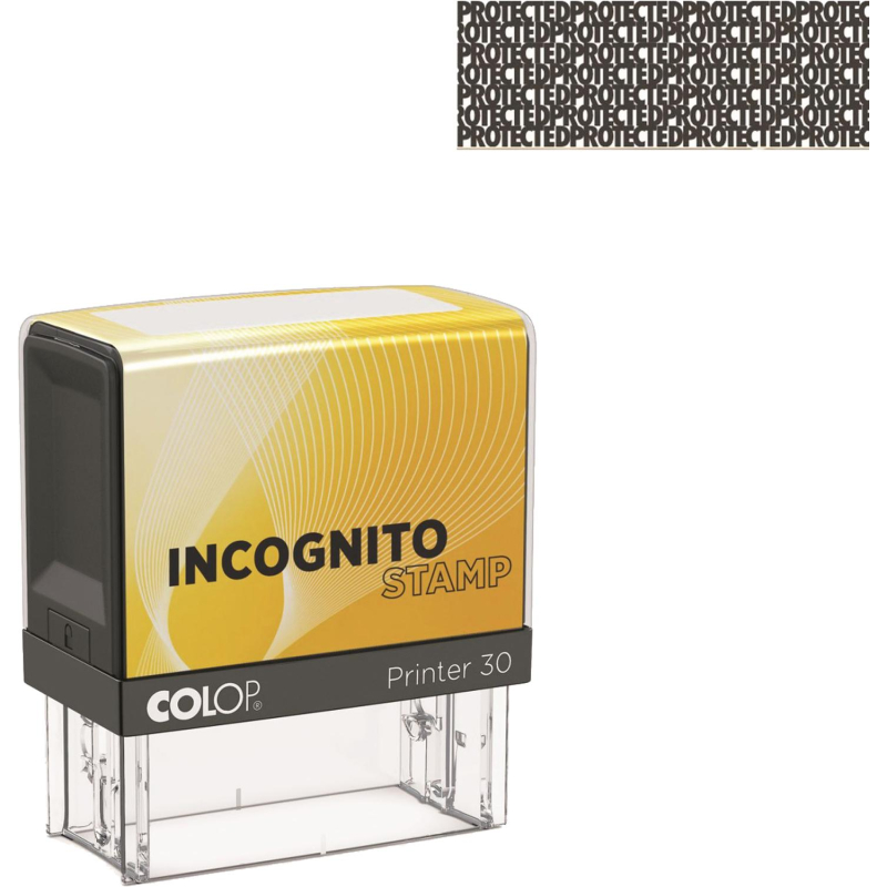 Штамп стандартный скрыв.текст *-ИНКОГНИТО Printer 30/L Incognito 47х18мм Co - фото 1