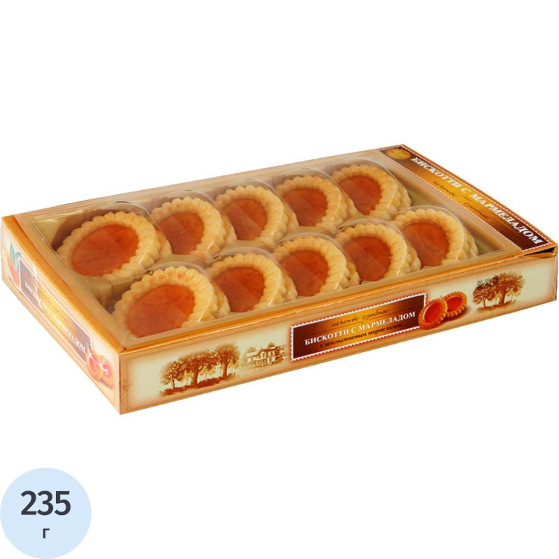 Печенье Бискотти с апельсиновым мармеладом 235г - фото 1