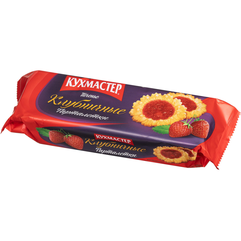 Печенье сдобное Кухмастер Тарталетки клубничные 240г - фото 5