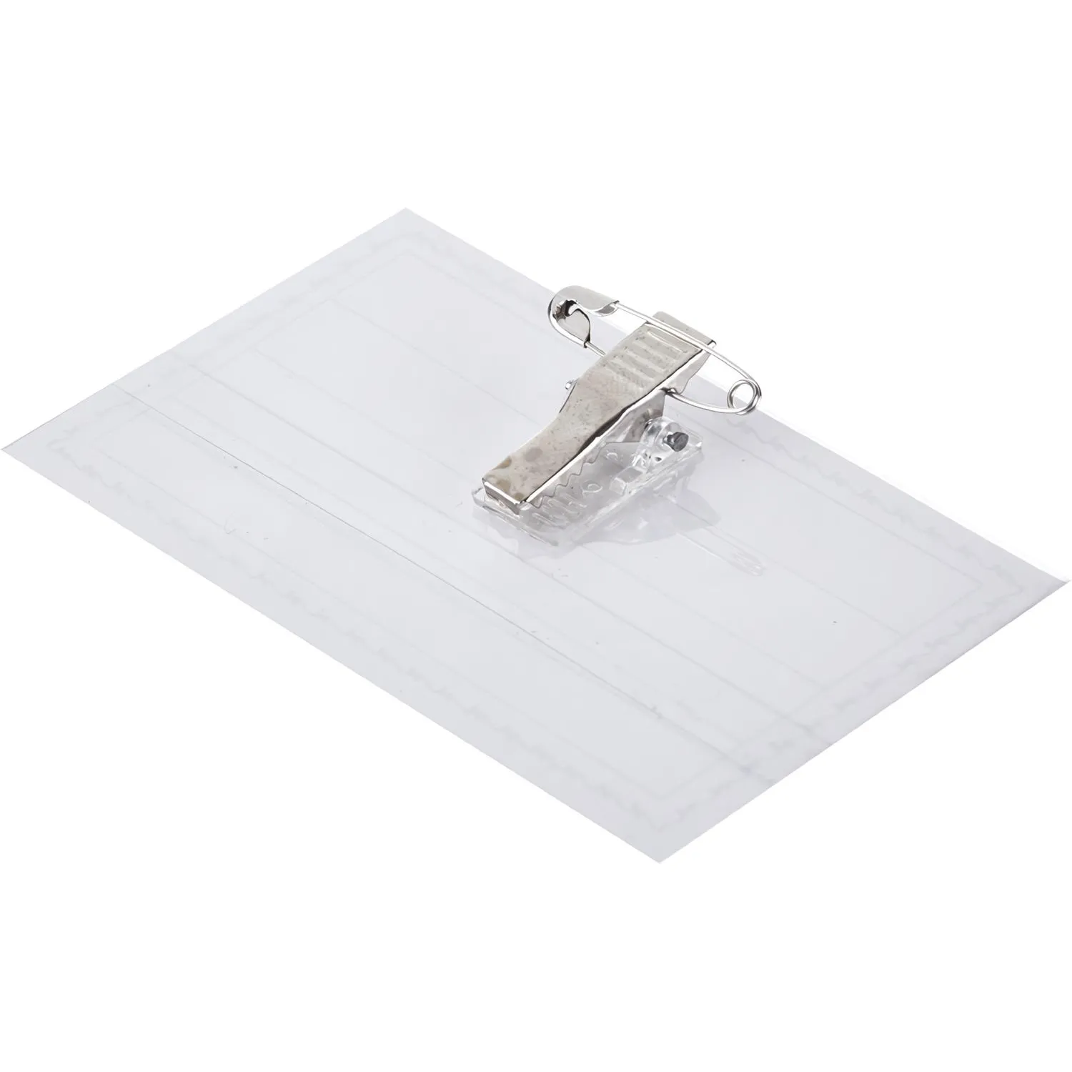 Бейдж 90х55мм Attache Economy металл зажим/булавка (50шт),18мкм - фото 3