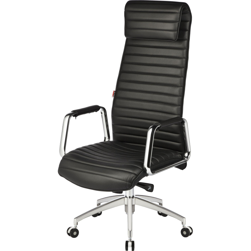 Кресло BN_Fc_Руководителя Echair-528 ML кожа черная, алюминий - фото 1