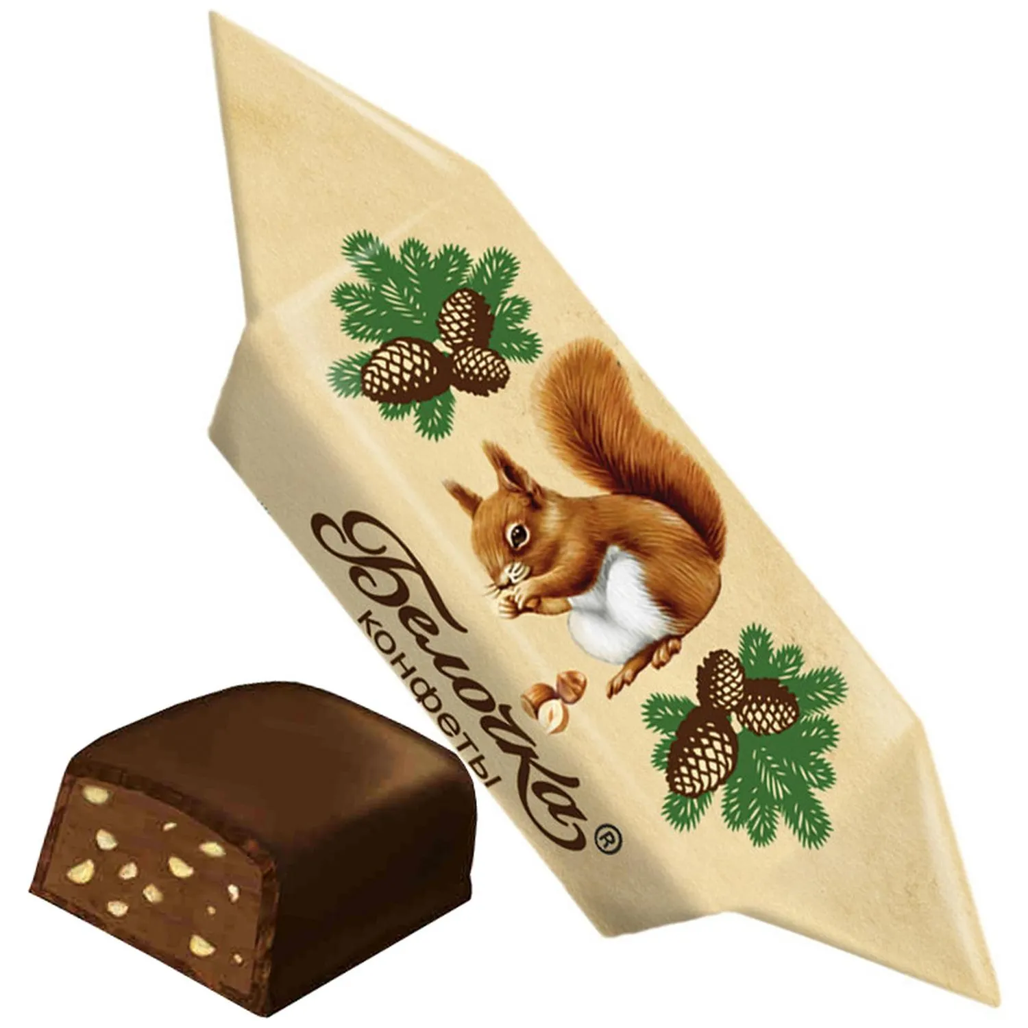 Конфеты шоколадные Белочка Фабрика им Крупской 200 гр - фото 2