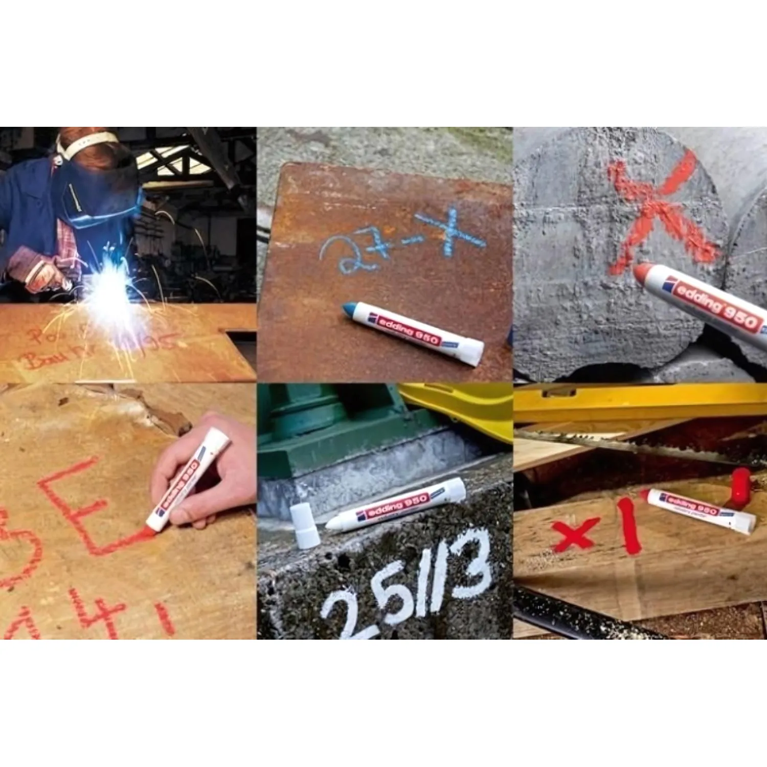 Маркер промышленный для промышленной графики EDDING E-950/5 желтый 10мм - фото 4