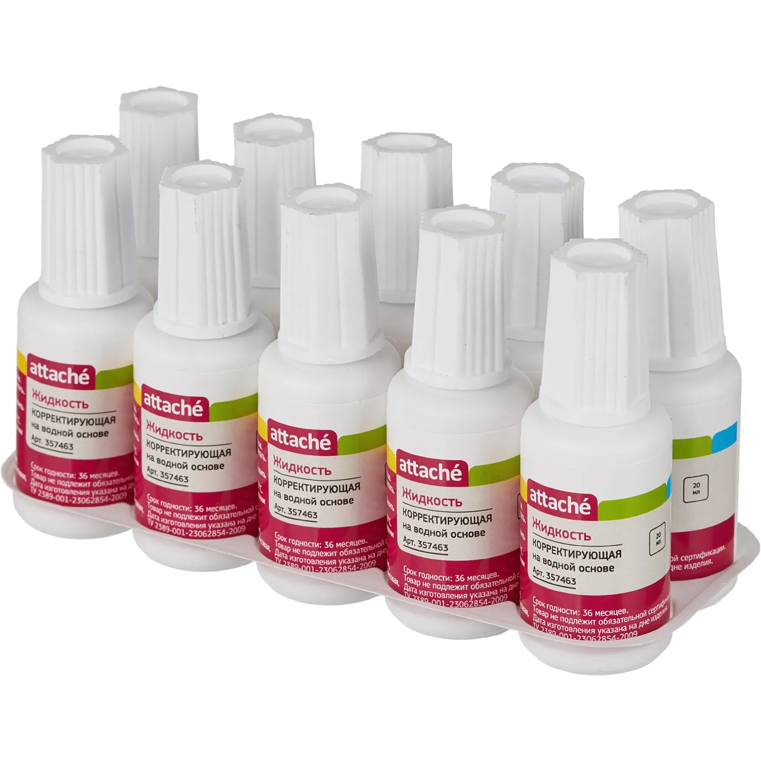 Корректирующая жидкость Attache 20мл на водной основе, кисточка - фото 5