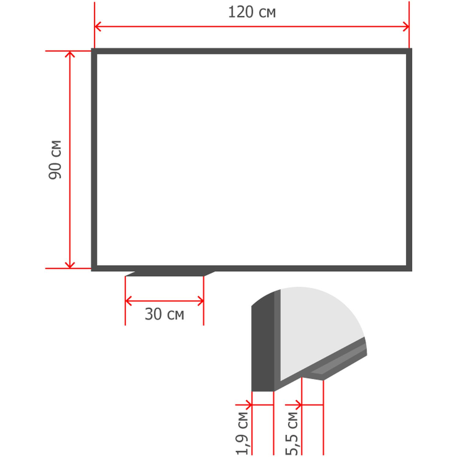 Доска магнитно-маркерная 1-элементная 90х120 (Мет.Проф., Стапь) Ф-90 - фото 5