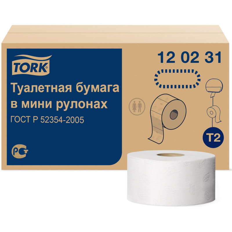 Бумага туалетная д/дисп Торк T2 Комфорт в мини-рул2слбелвтор170м12рул120231 - фото 4
