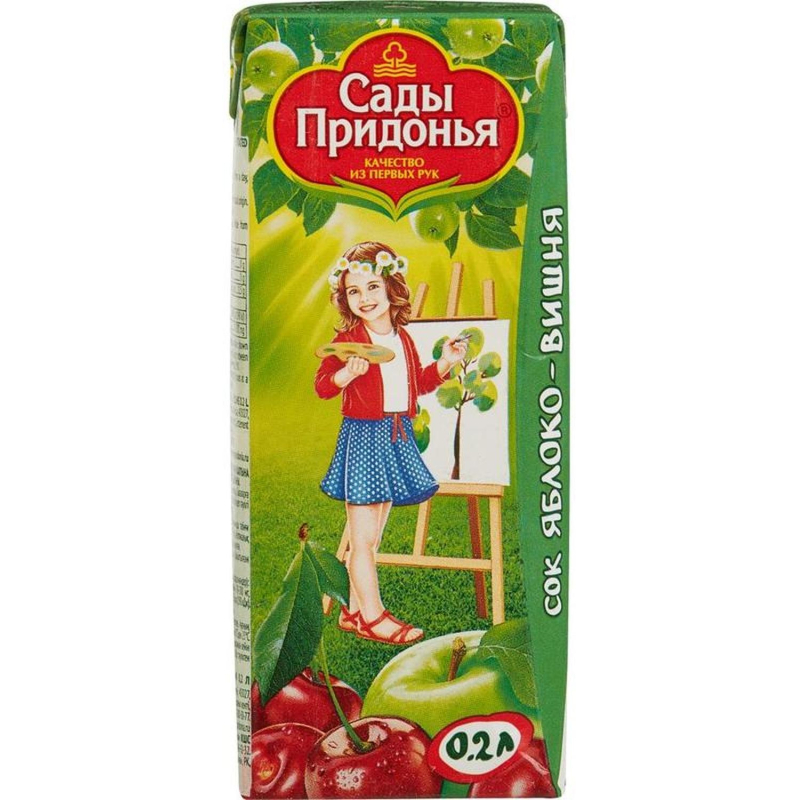 Сок Сады Придонья яблочно-вишневый 0,2л - фото 1