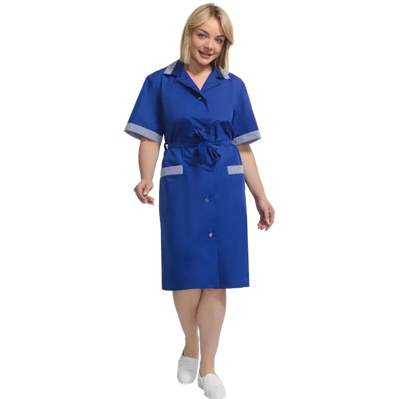 Халат для горничных и уборщиц у01-ХЛ кор.рук вас (р.44-46) 158-164 - фото 12