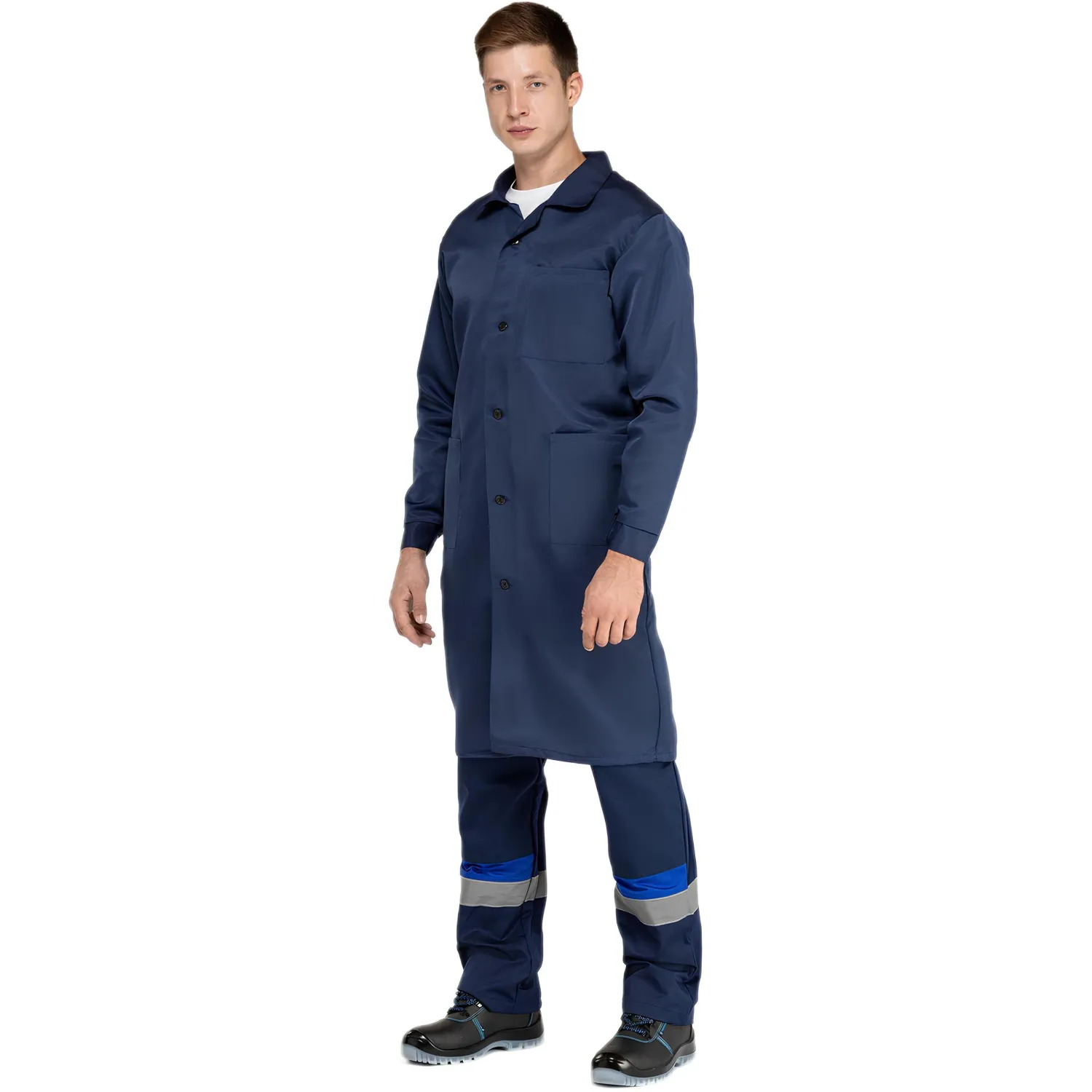 Халат муж. смесовый у03-ХЛ синий(р.44-46) 182-188 Халат муж. смесовый у03-ХЛ синий(р.44-46) 182-188 - фото 2