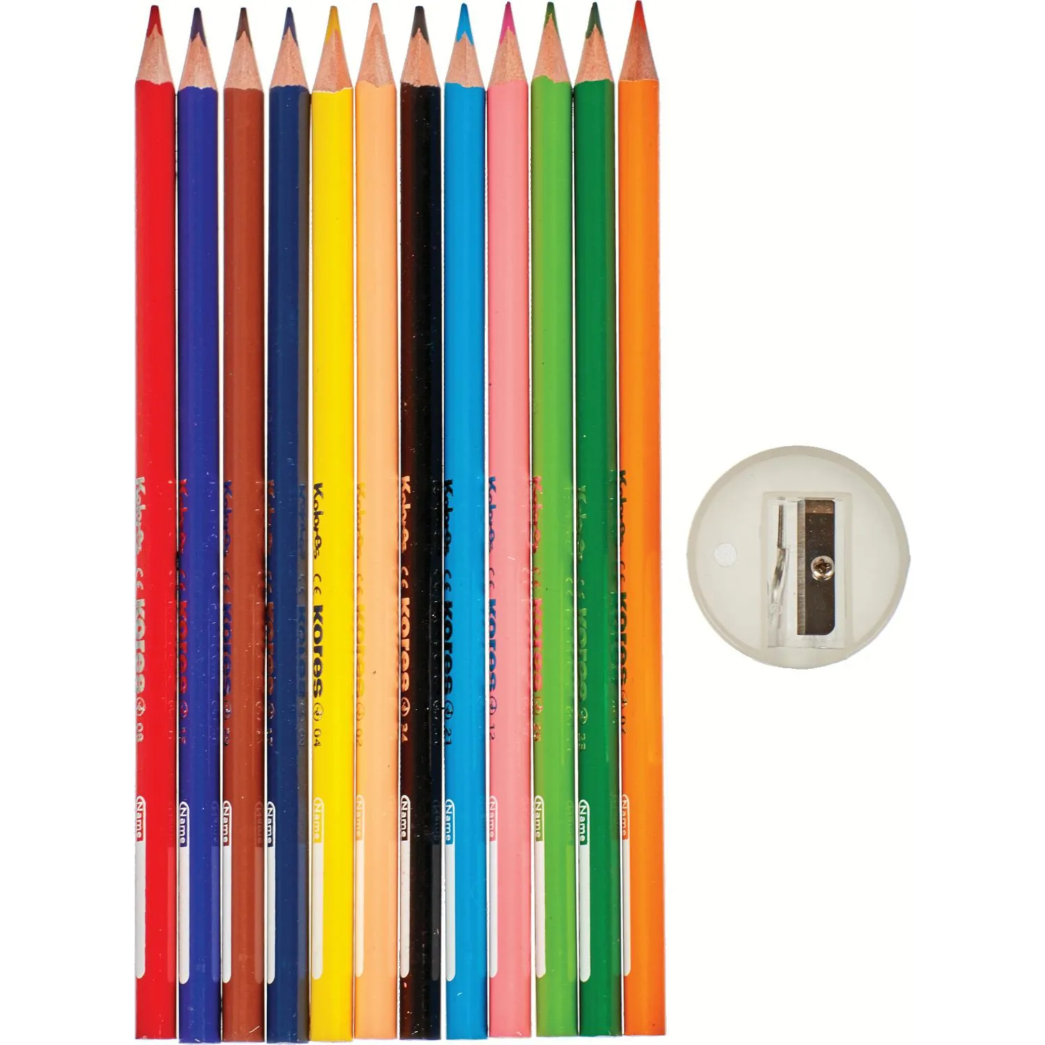 Карандаши цветные 12цв 3-гран,точилка,тубус Kores 93313 - фото 2