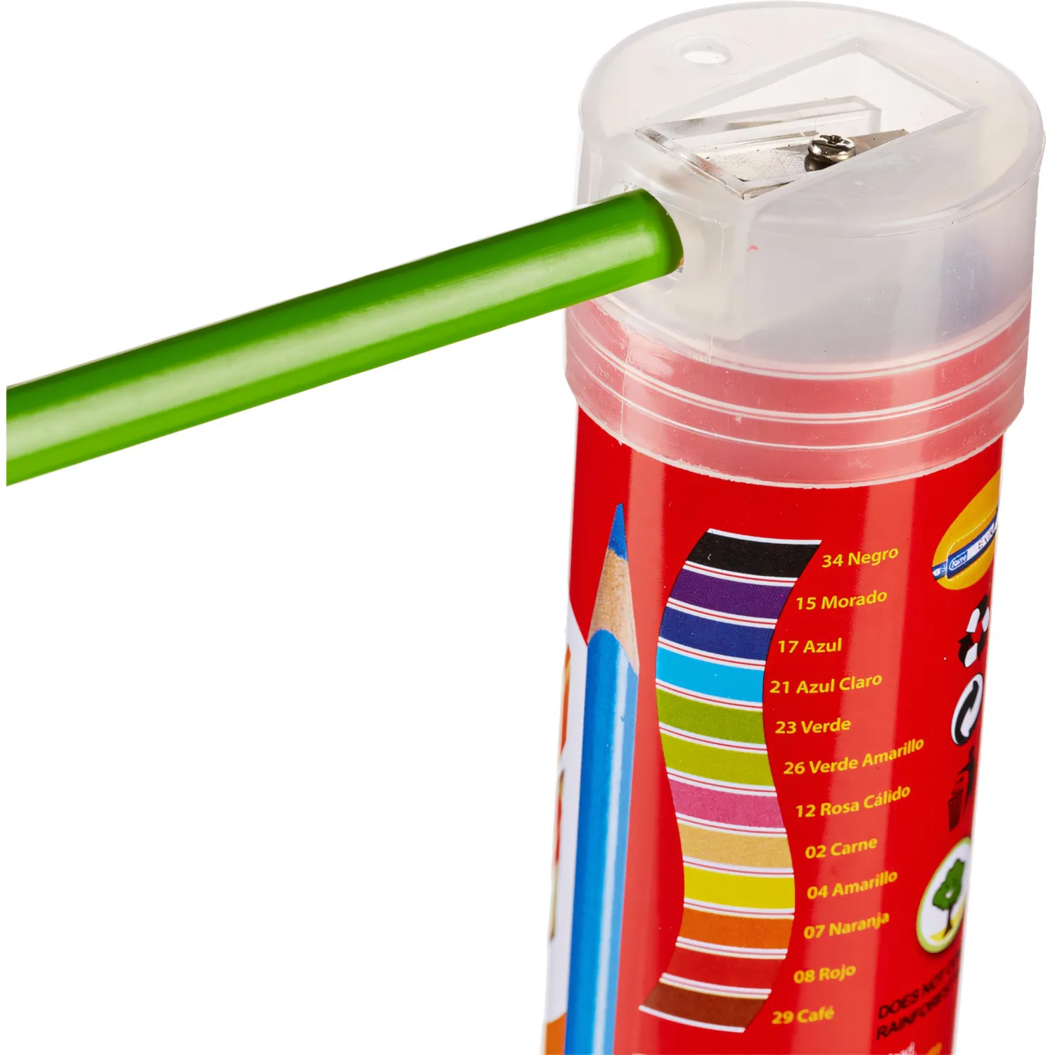 Карандаши цветные 12цв 3-гран,точилка,тубус Kores 93313 - фото 4