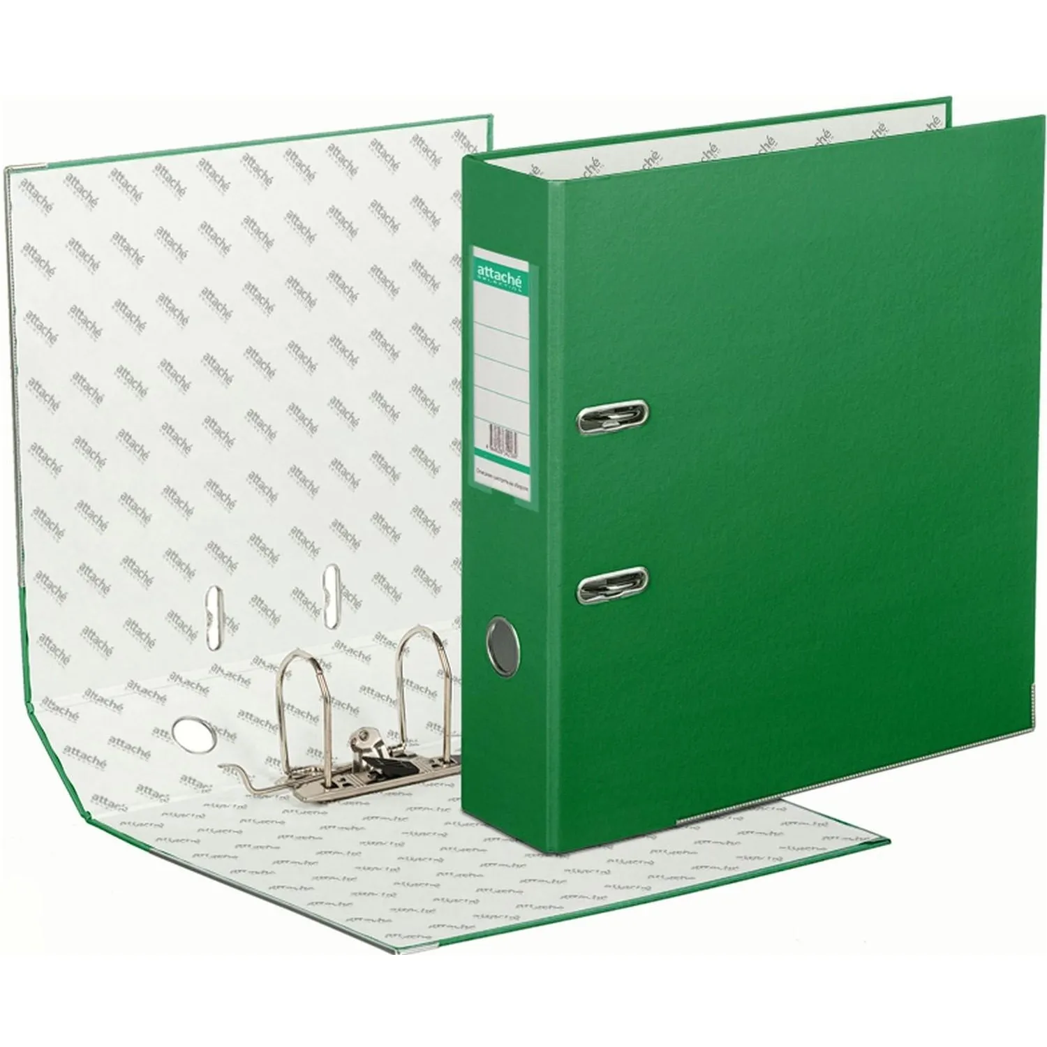 Папка-регистратор ECONOMY PLUS 80мм,зел,ПБП1,карм.кор,мет.уг - фото 4