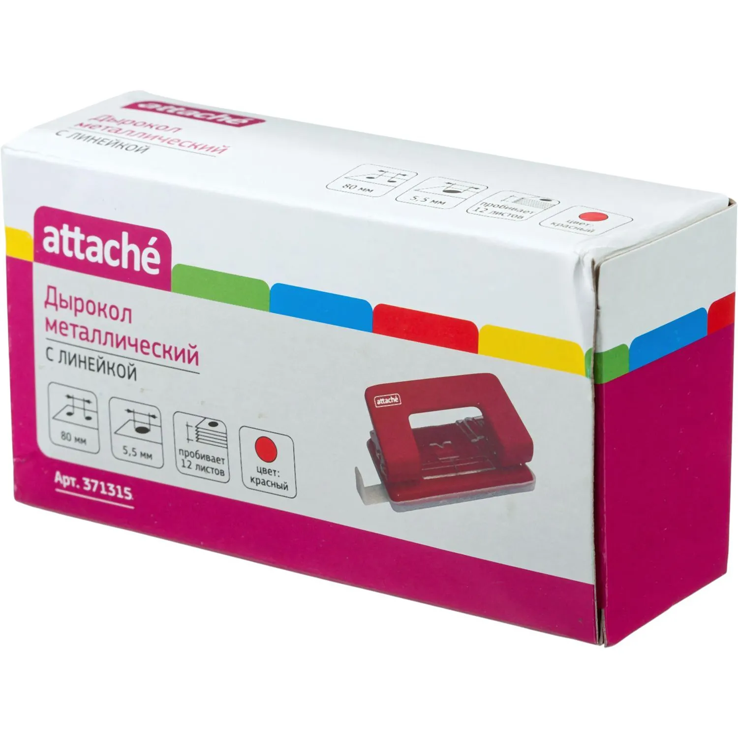 Дырокол ATTACHE 6304 до 12л. с лин, металл., красный - фото 3