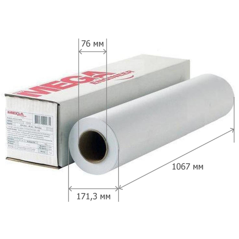 Бумага широкоформатная ProMEGA engineer 80г 1067ммх175м 76мм - фото 4