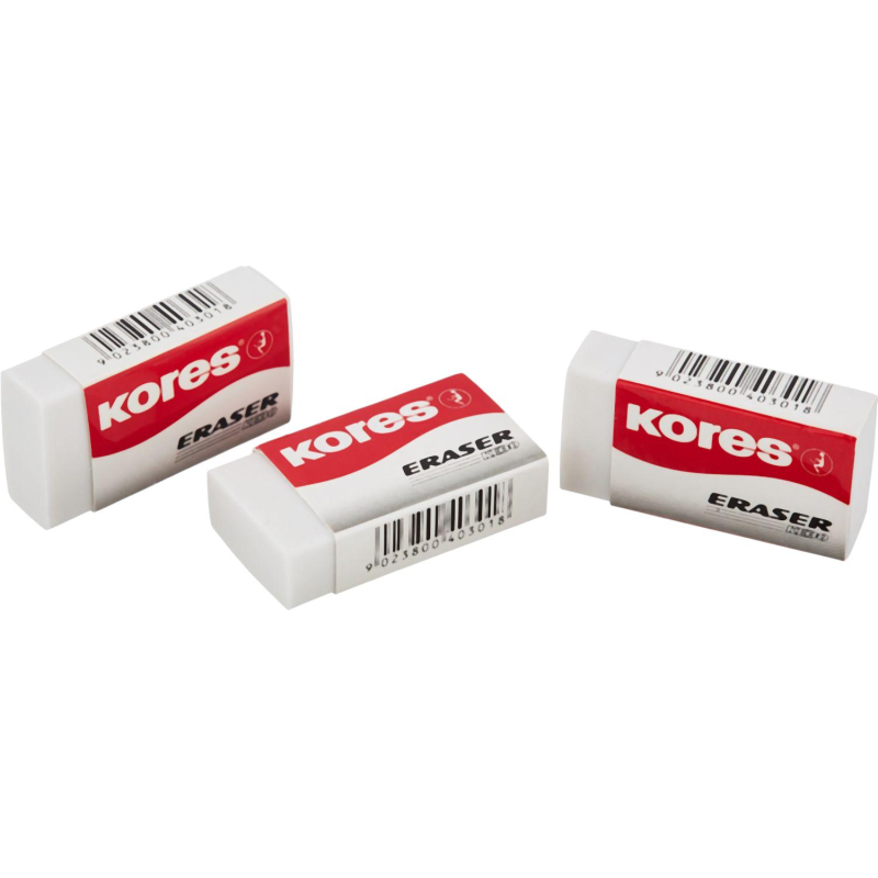 Ластик Kores,40x21x10mm,блистер,3шт,KE-30 - фото 1