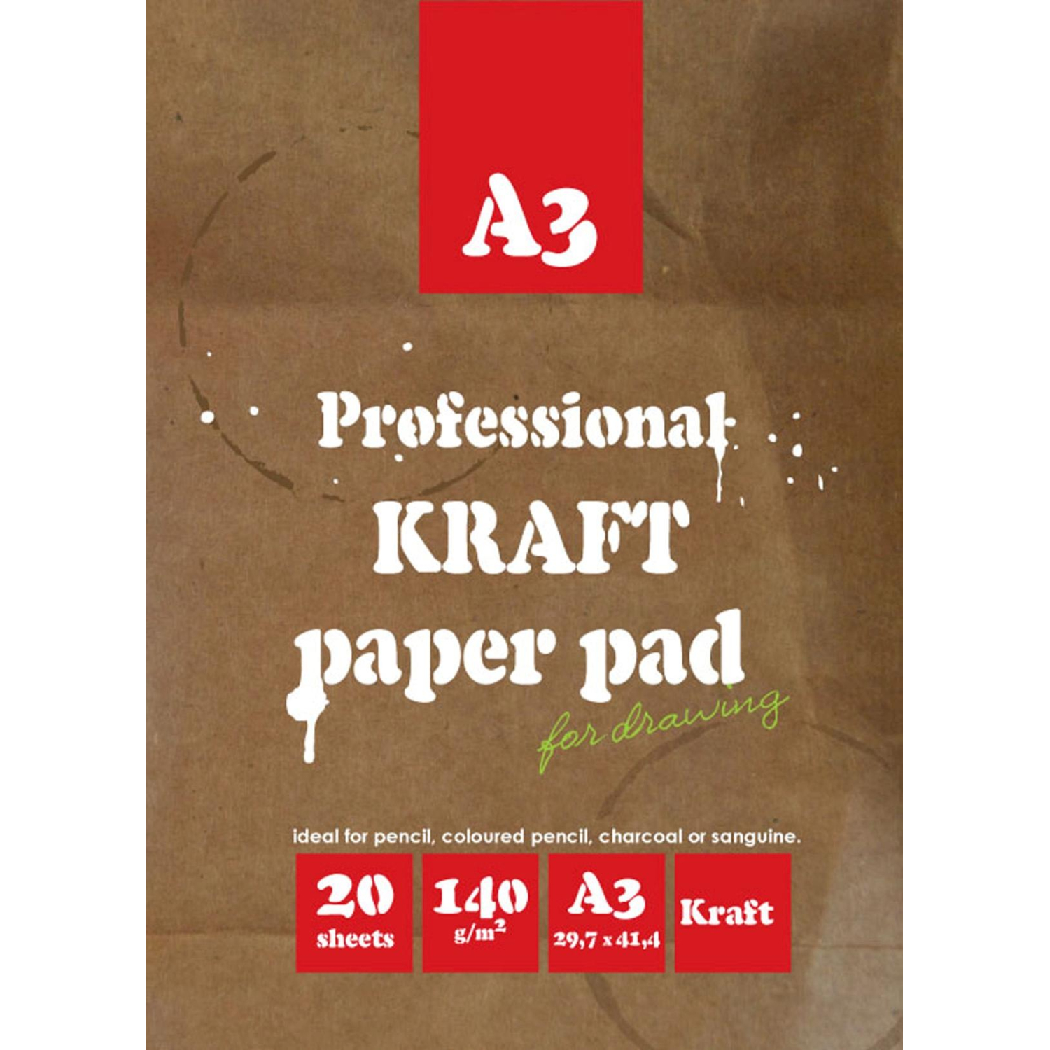 Папка для рисования и эскизов Kroyter,А3,20л,бл.крафт 140г,02649 - фото 1