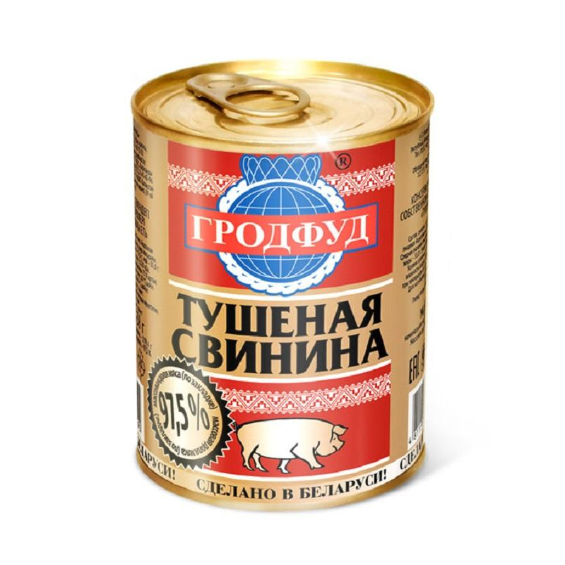 Тушенка Гродфуд свинина тушеная ж/б,338гр - фото 1