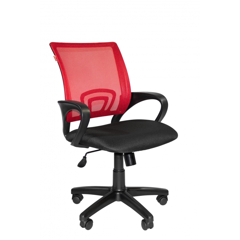 Кресло VT_EChair-304 ткань черн TW11/сетка красн,DW69 пласт. - фото 1