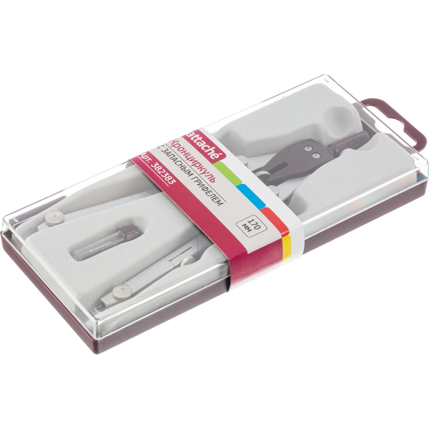 Готовальня Attache Крон-циркуль 170 мм,запасной грифель,пласт.пенал S08002 - фото 7