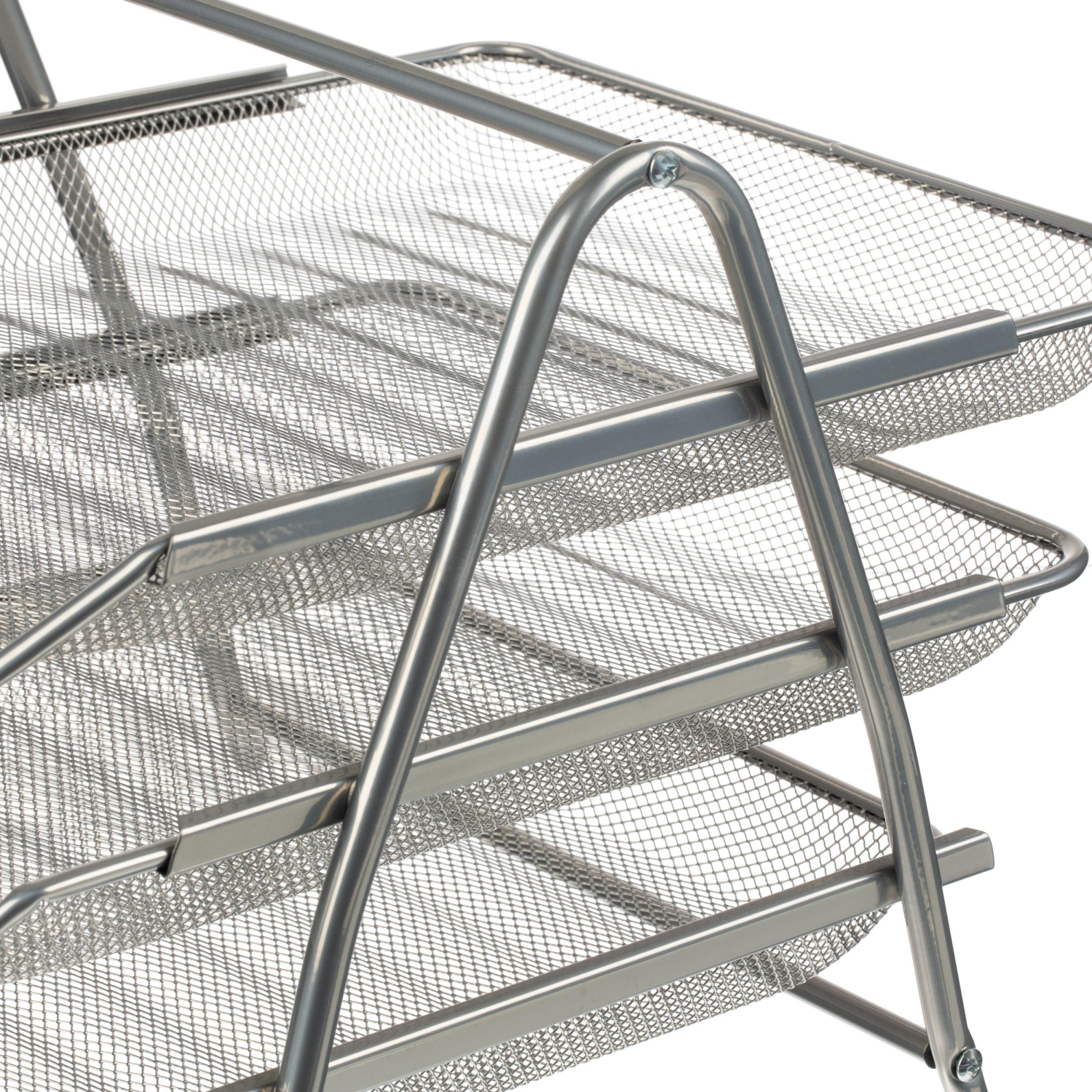 Лоток горизонтальный для бумаг 3секции Attache 265x335x275мм металл серебр - фото 4