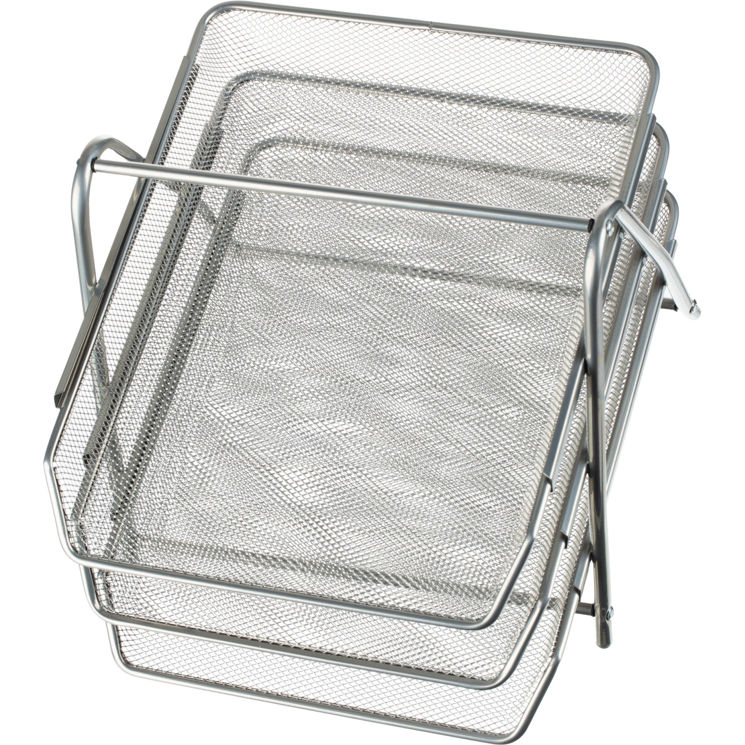 Лоток горизонтальный для бумаг 3секции Attache 265x335x275мм металл серебр - фото 7