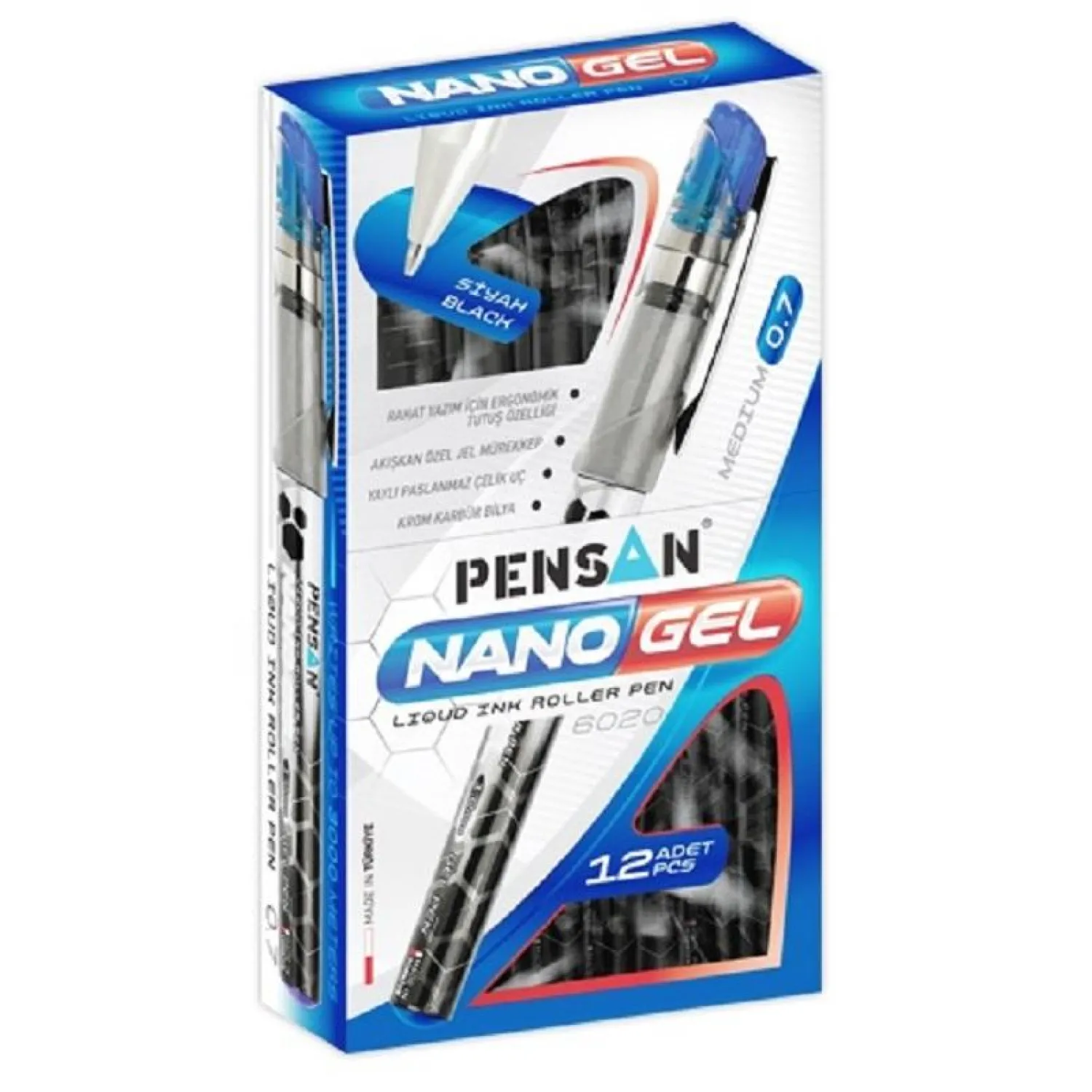 Ручка гелевая неавтомат. PENSAN NANO GEL синяя 0,7мм - фото 4