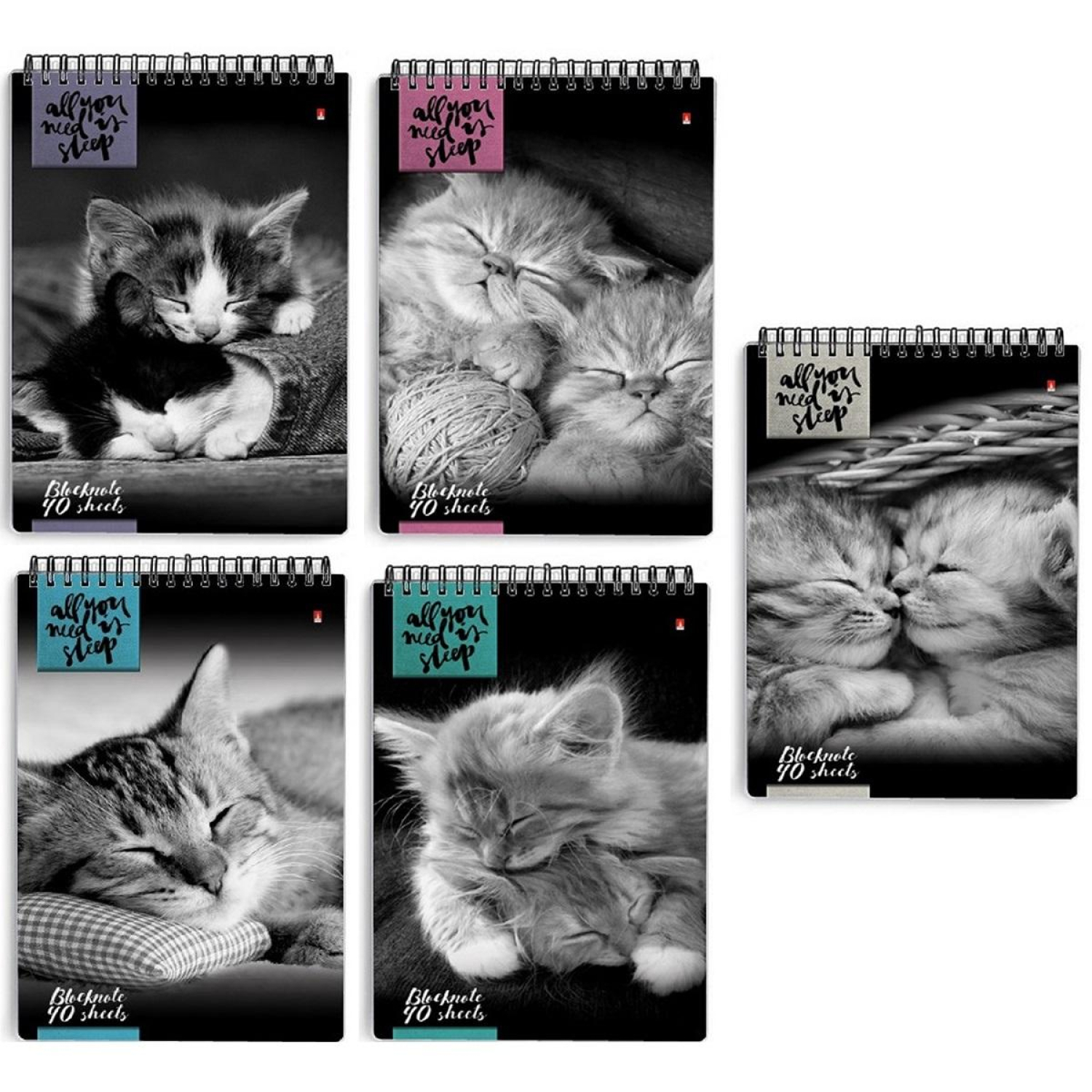 Блокнот КОШКИ А5 40л на гребне в ассорт 3-40-462 Д - фото 2