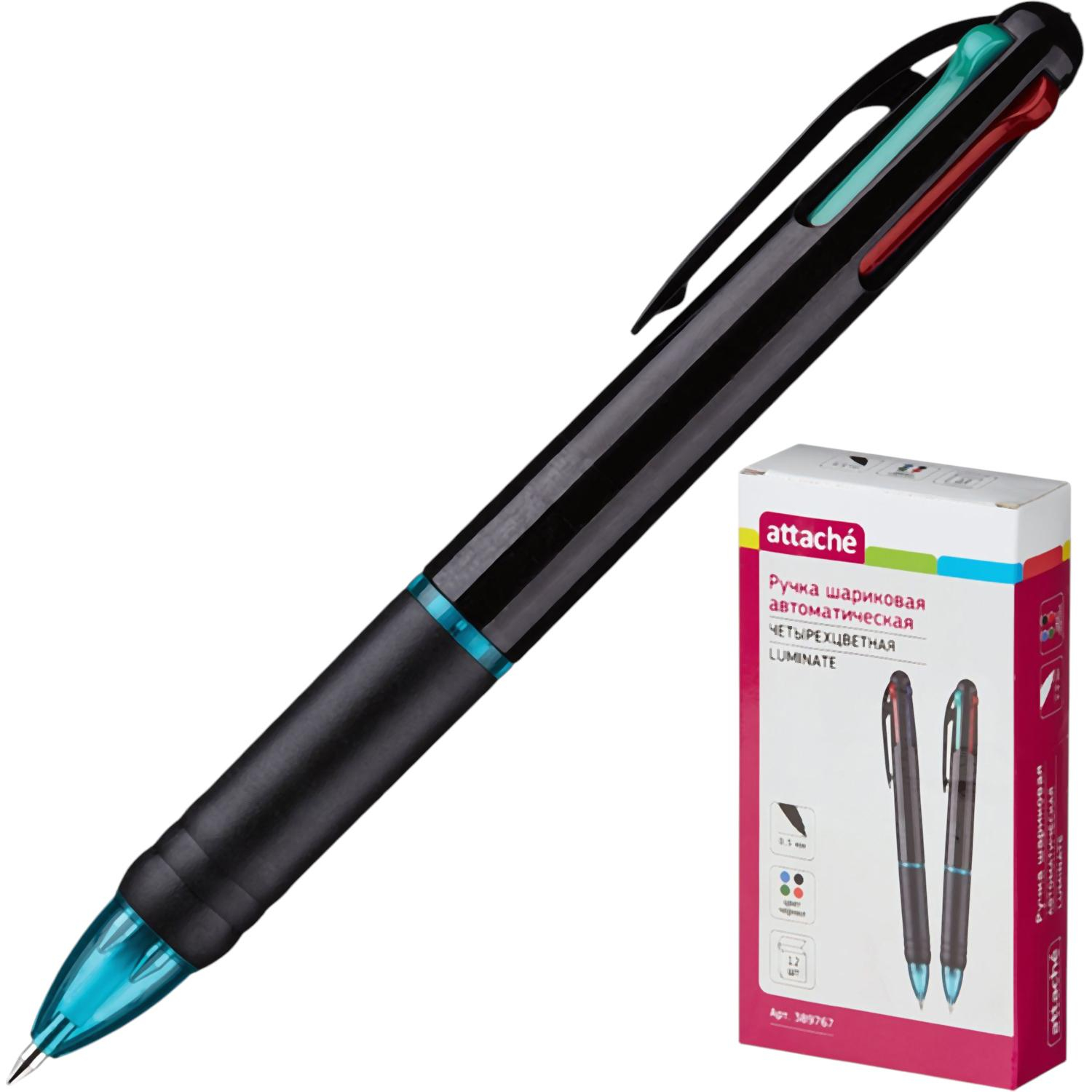 Ручка шариковая автомат. Attache Luminate, 4 цвета,манж - фото 2