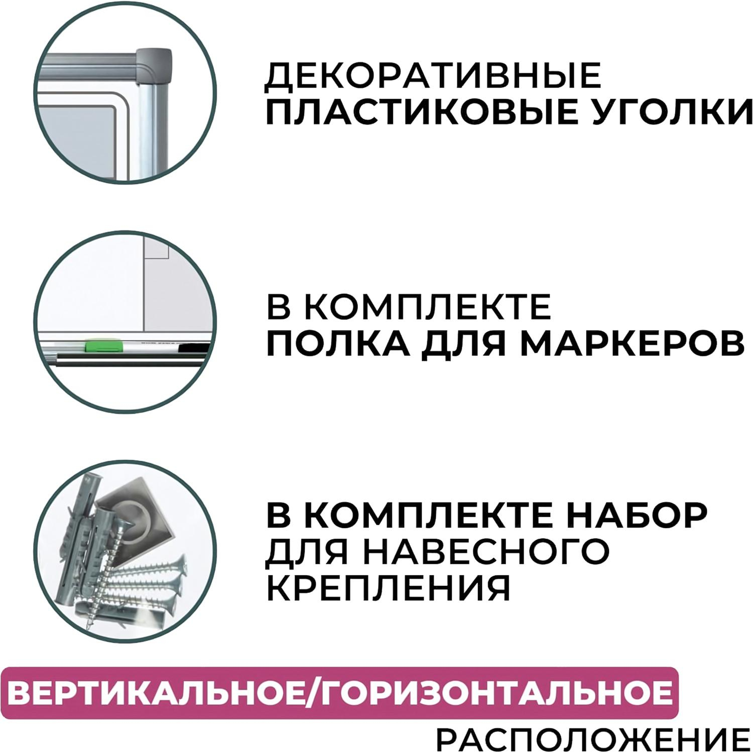 Доска магнитно-маркерная с линовкой Attache Line ПЛАНЕР 60х90 лак ал. рама - фото 4