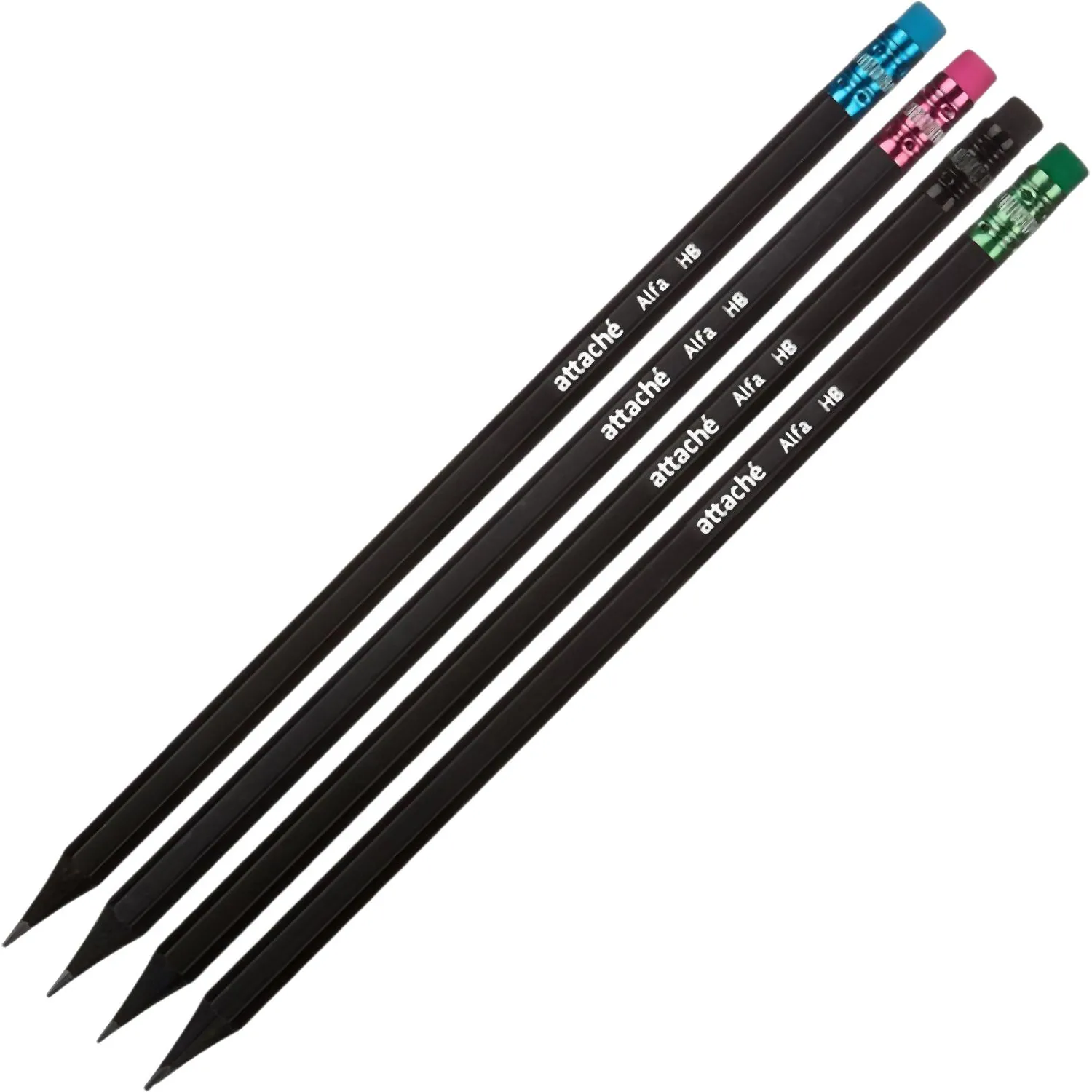 Карандаш чернографитный Attache Alfa HB заточ.,с ласт. - фото 3