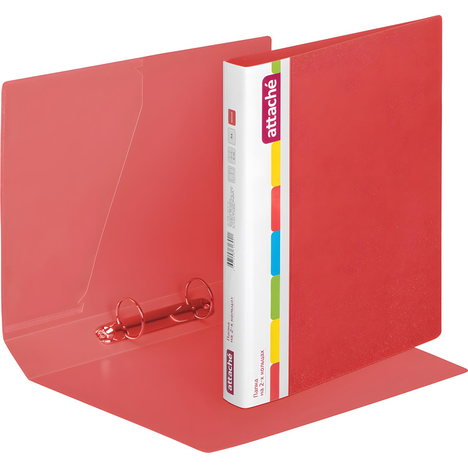 Папка на 2-х кольцах пласт Attache Diagonal красный - фото 2