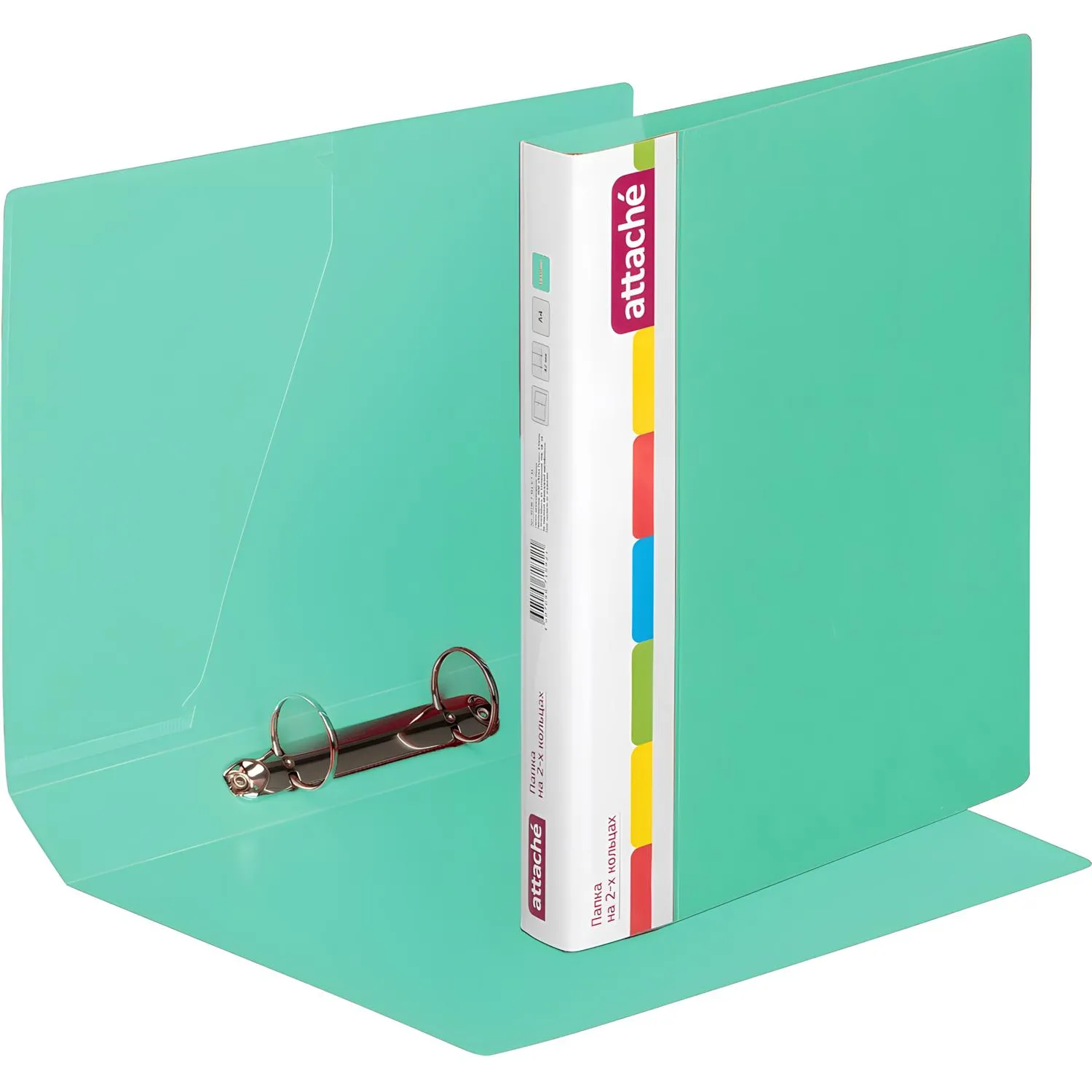 Папка на 2-х кольцах пласт Attache Diagonal зеленый Папка на 2-х кольцах пласт Attache Diagonal зеленый - фото 2