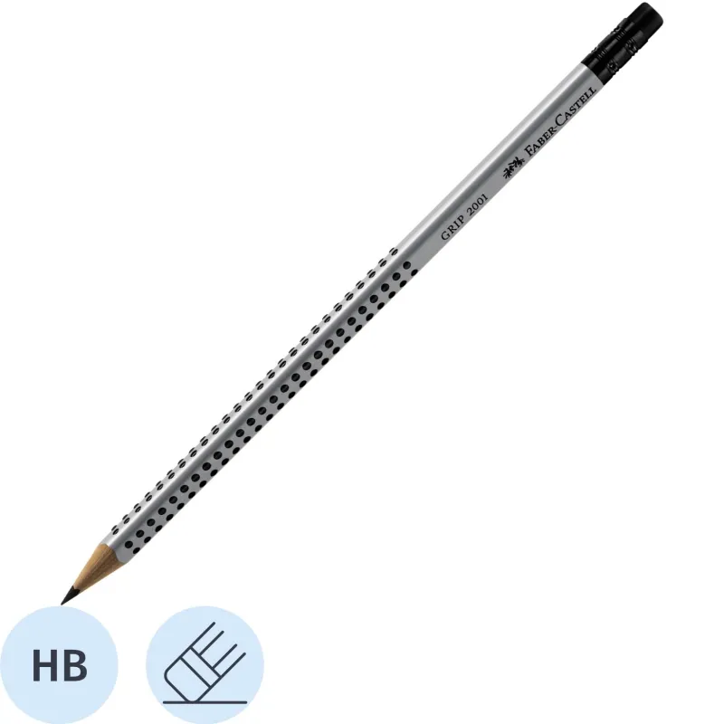 Карандаш чернографитный Faber-Castell GRIP 2001, НВ, с ласт /117200 - фото 1