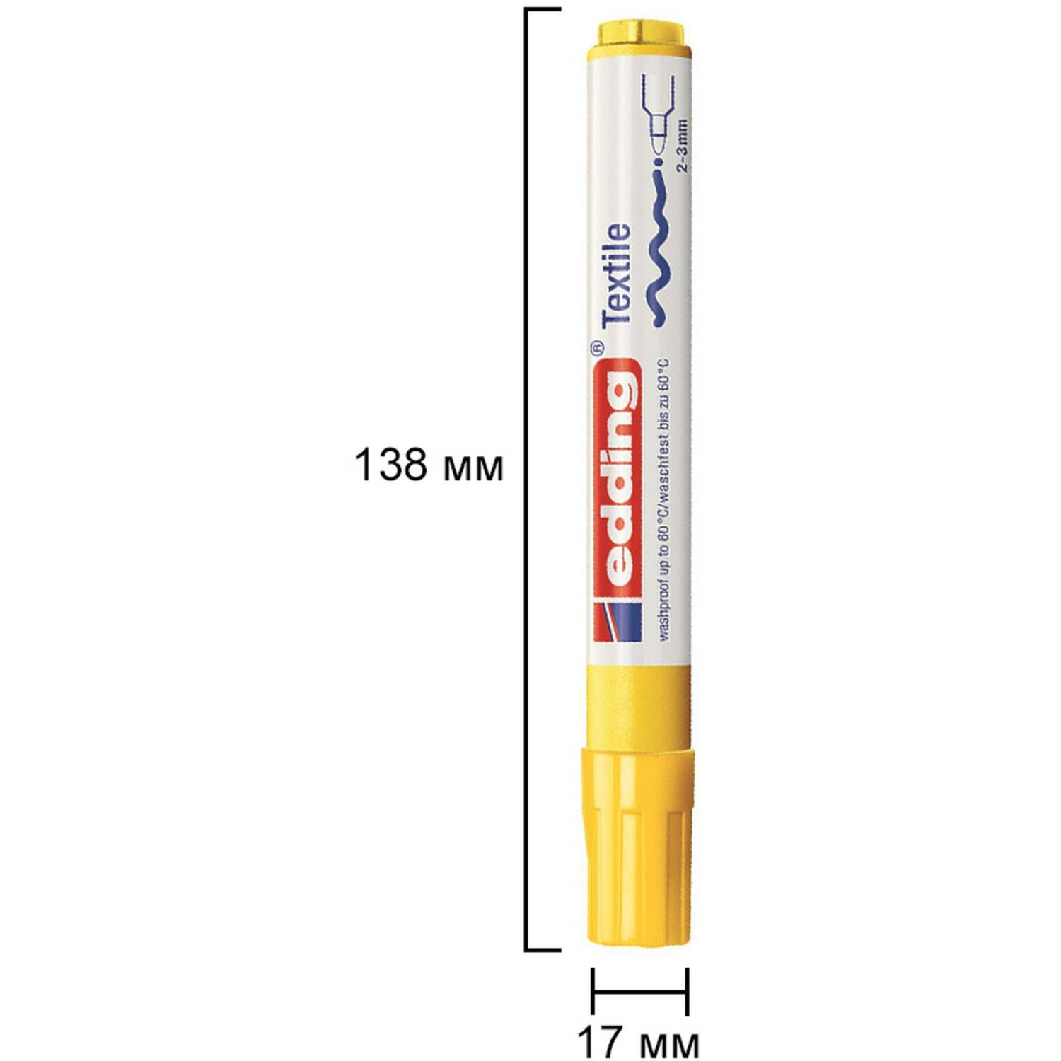 Маркер для текстиля Edding E-4500, жёлтый_005 - фото 5