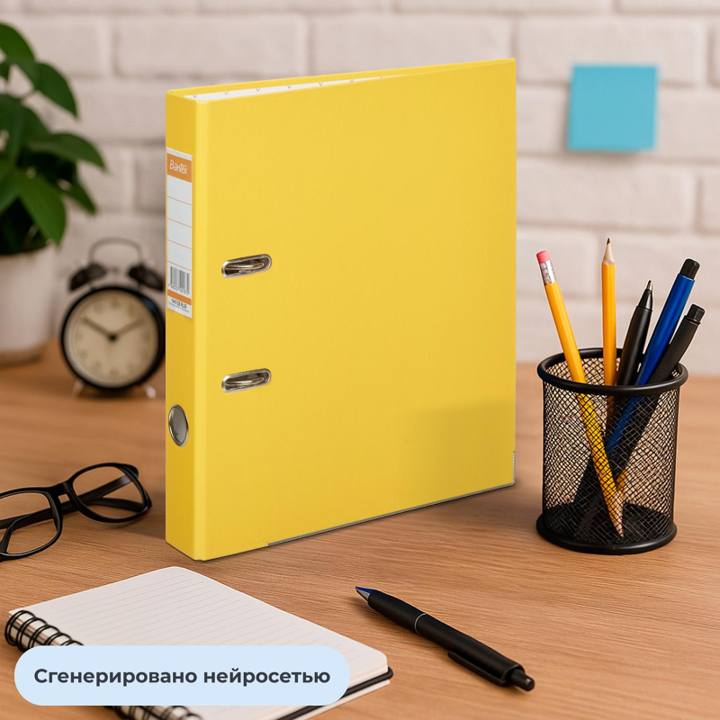 Папка-регистратор ECONOMY PLUS, 50мм,желт,ПБП1,карм.кор,мет.уг - фото 13