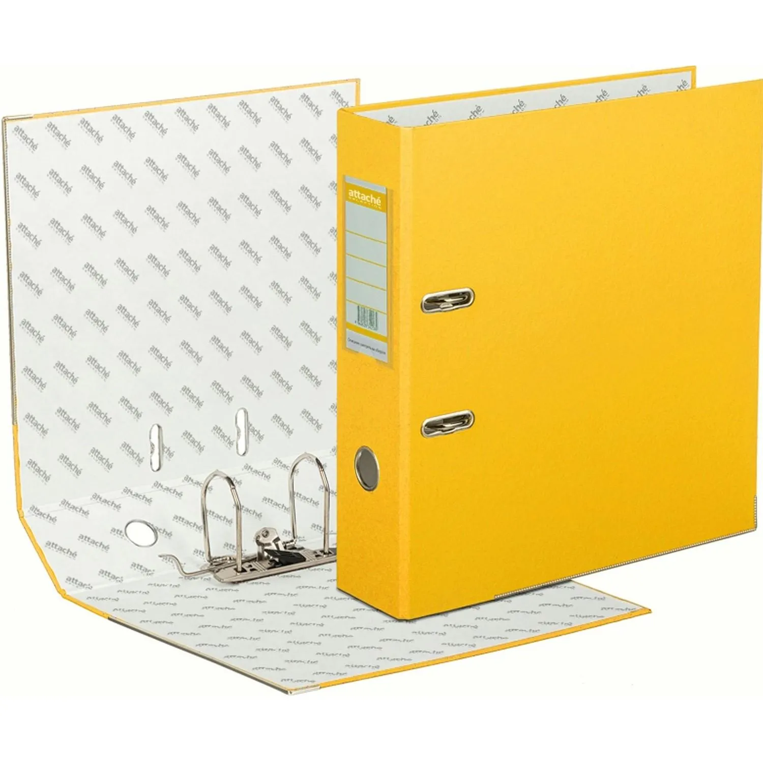 Папка-регистратор ECONOMY PLUS 80 мм,желт,ПБП1,карм.кор,мет.уг - фото 4