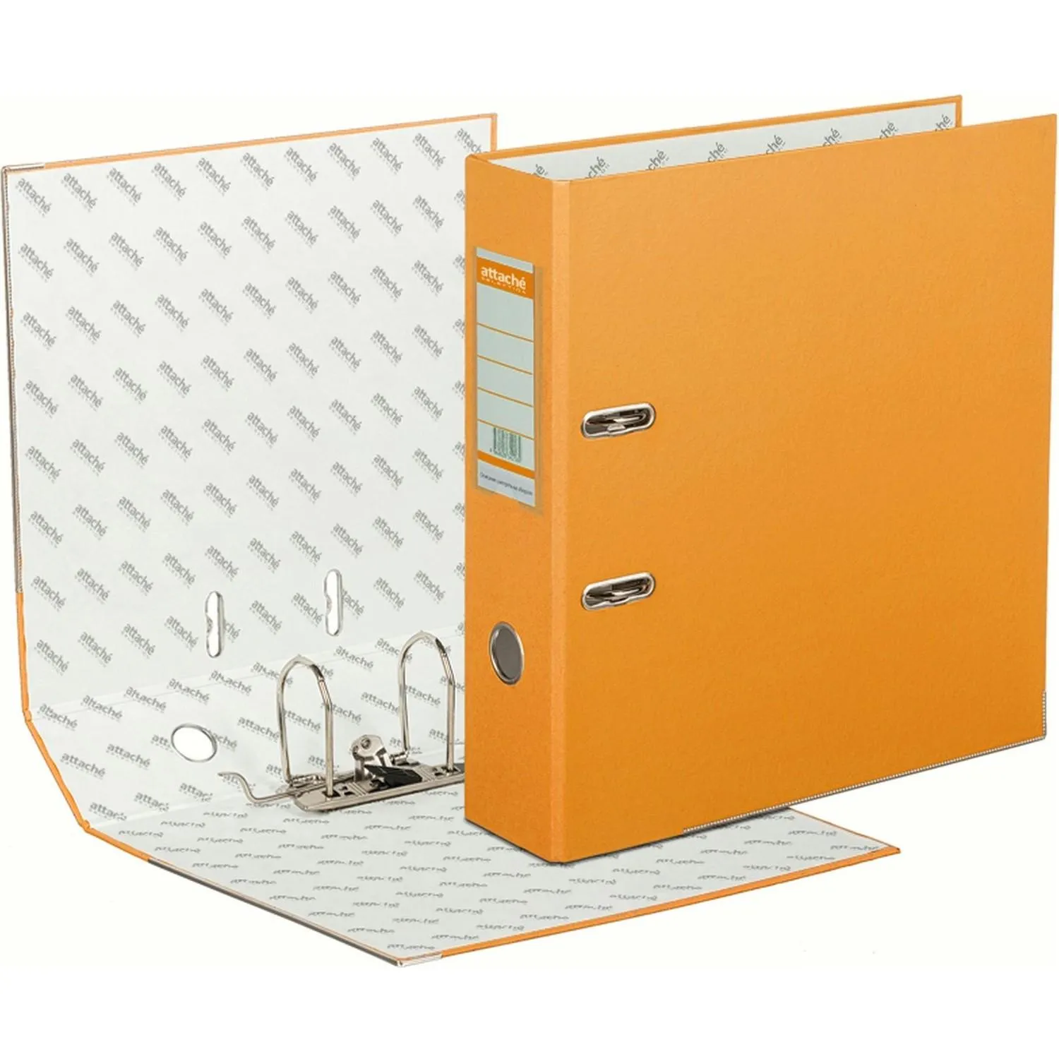 Папка-регистратор ECONOMY PLUS, 80мм, оранж,ПБП1, карм.кор.,мет.уг - фото 4