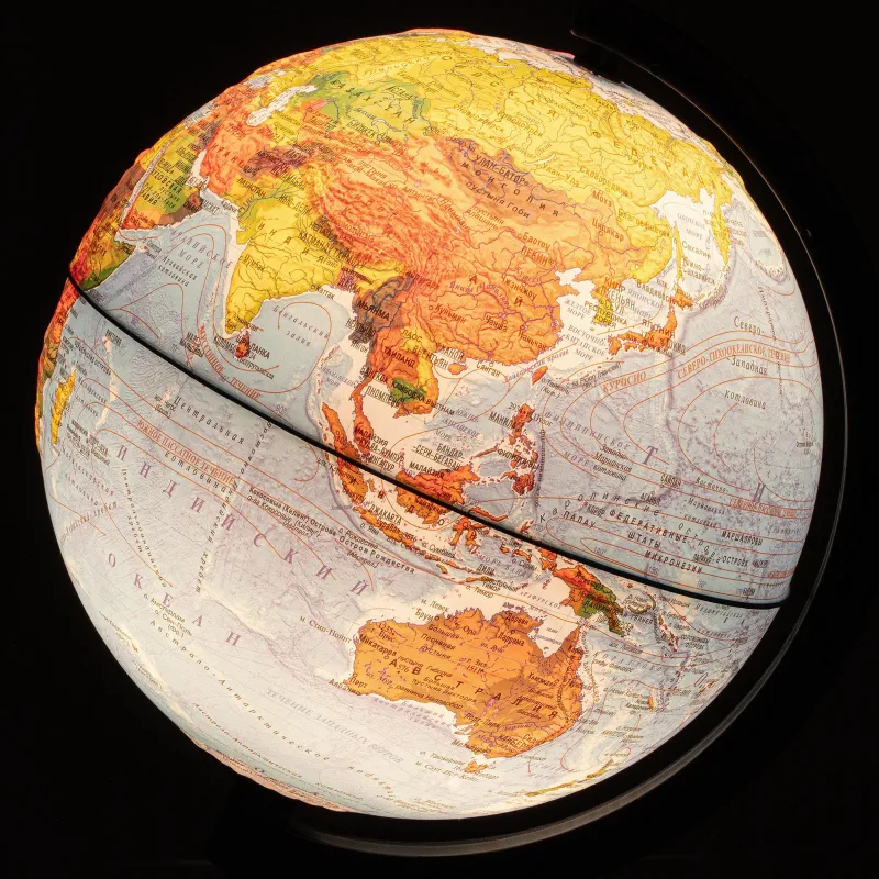 Глобус физико-политический с подсветкой рельефный,210мм - фото 5