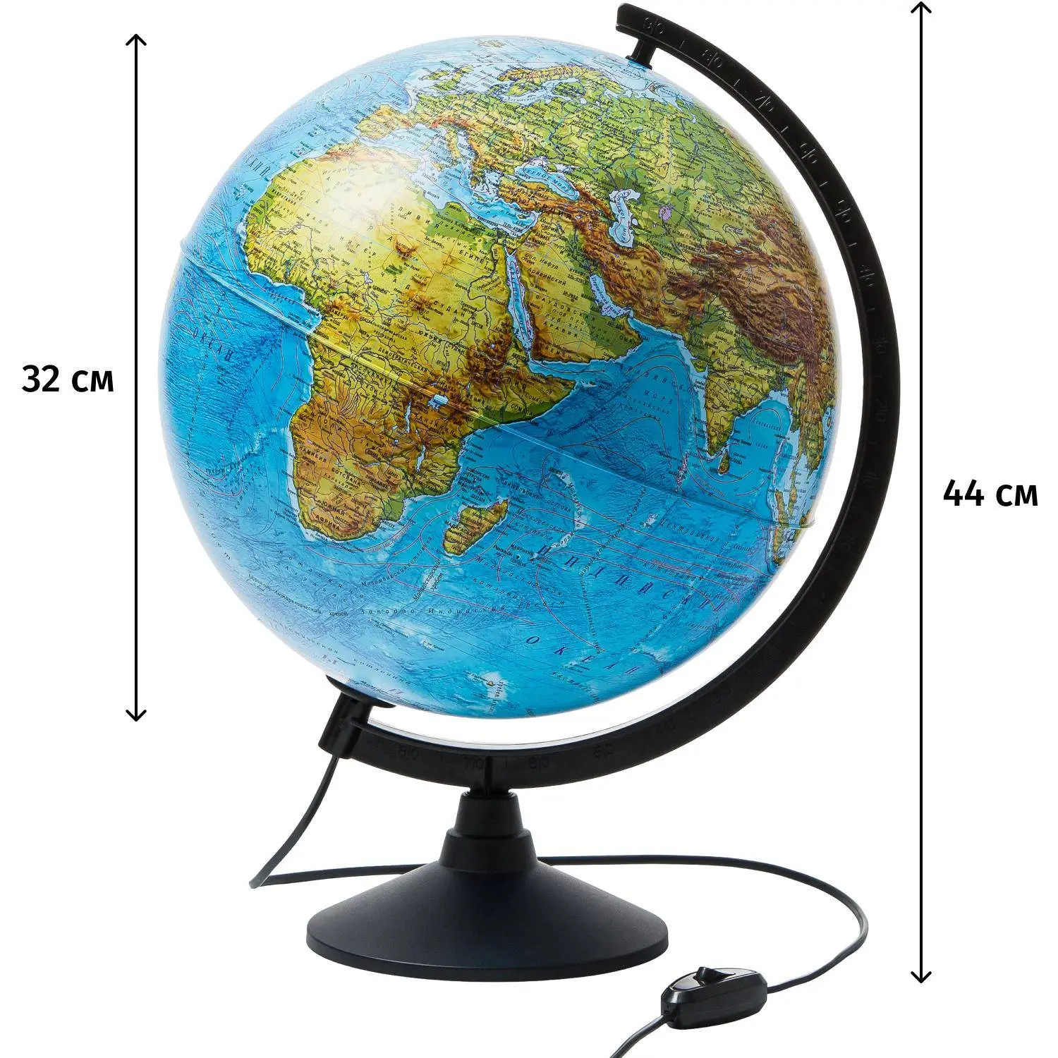 Глобус физико-политический с подсветкой,320мм - фото 5