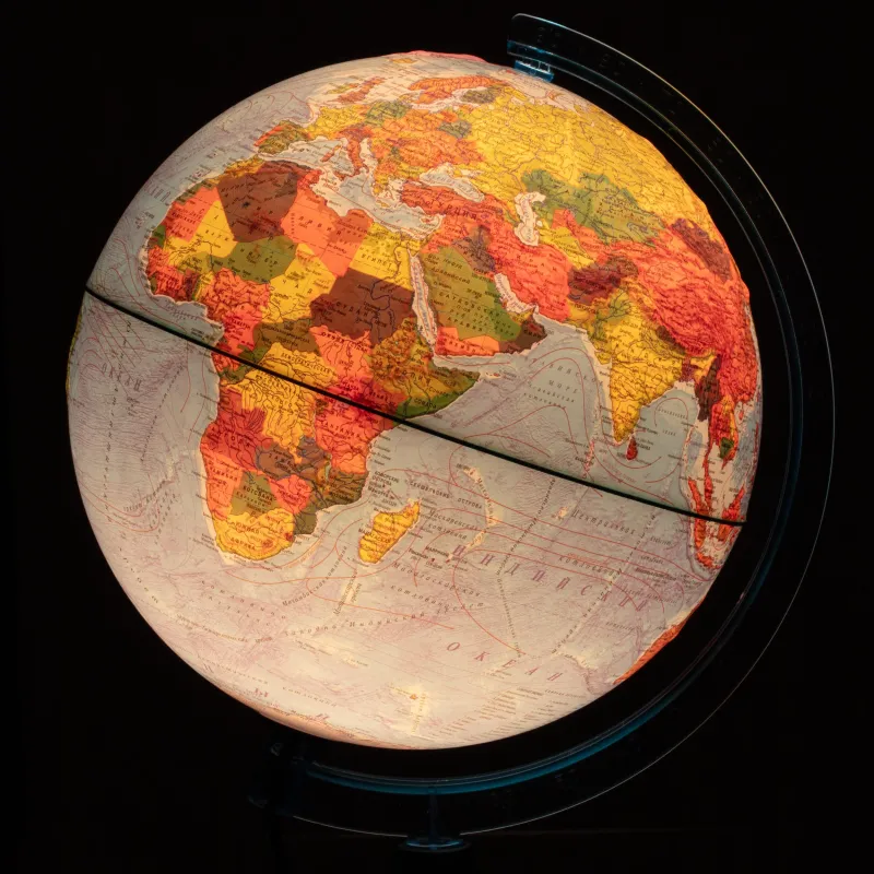 Глобус Физико-политический с подсв. рельефный,250мм, Ке022500195 - фото 5