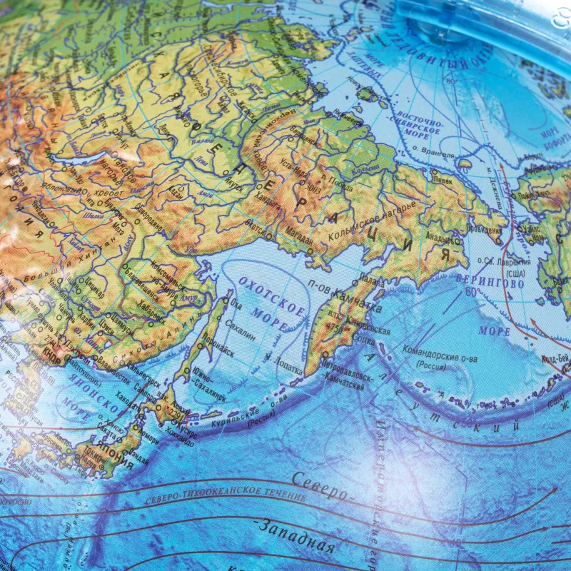 Глобус Физико-политический с подсв. рельефный,250мм, Ке022500195 - фото 7