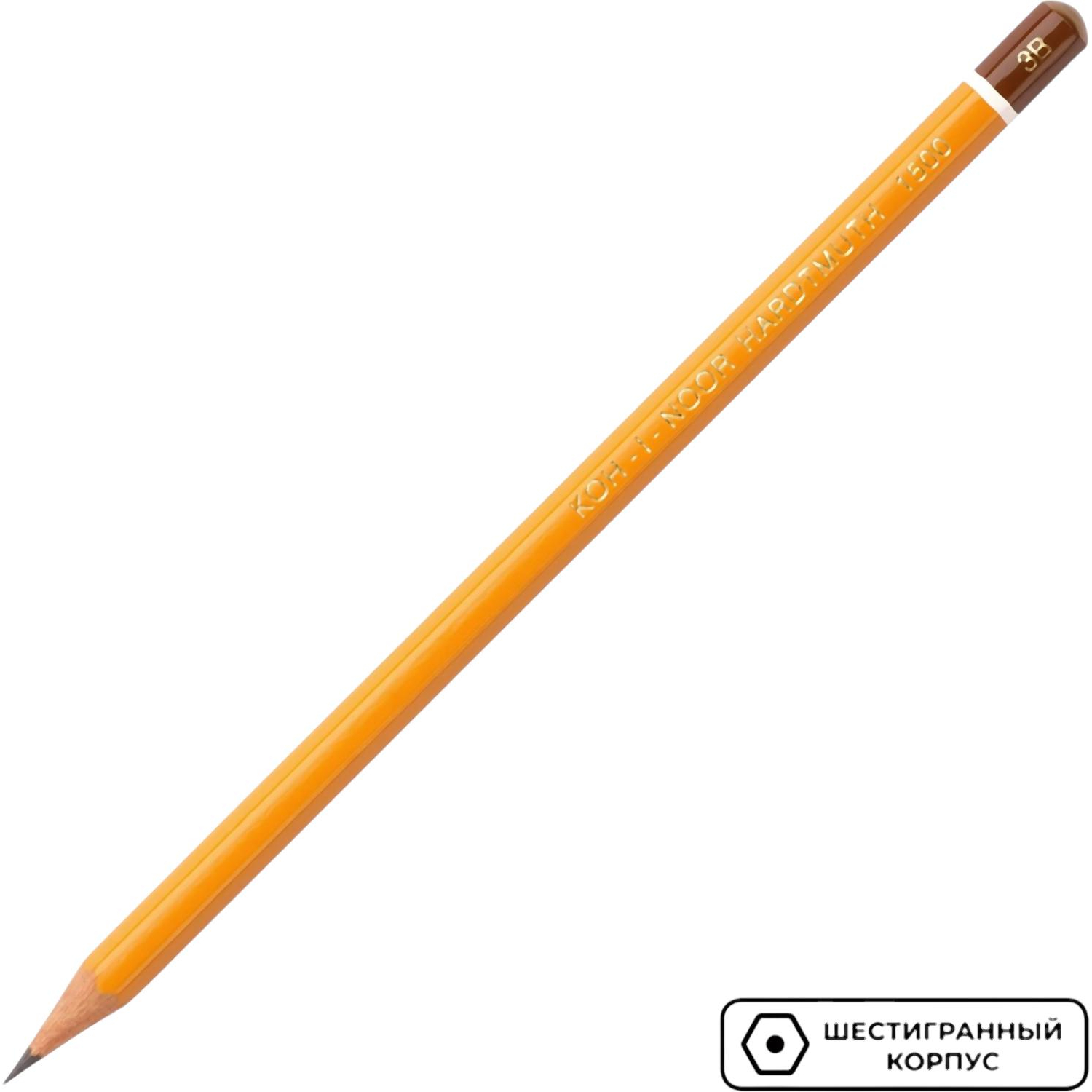 Карандаш чернографитный KOH-I-NOOR 1500/3B б/ласт, Чехия - фото 3