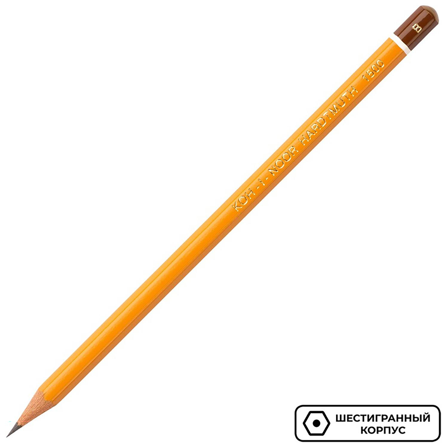 Карандаш чернографитный KOH-I-NOOR 1500/B б/ласт, Чехия - фото 3
