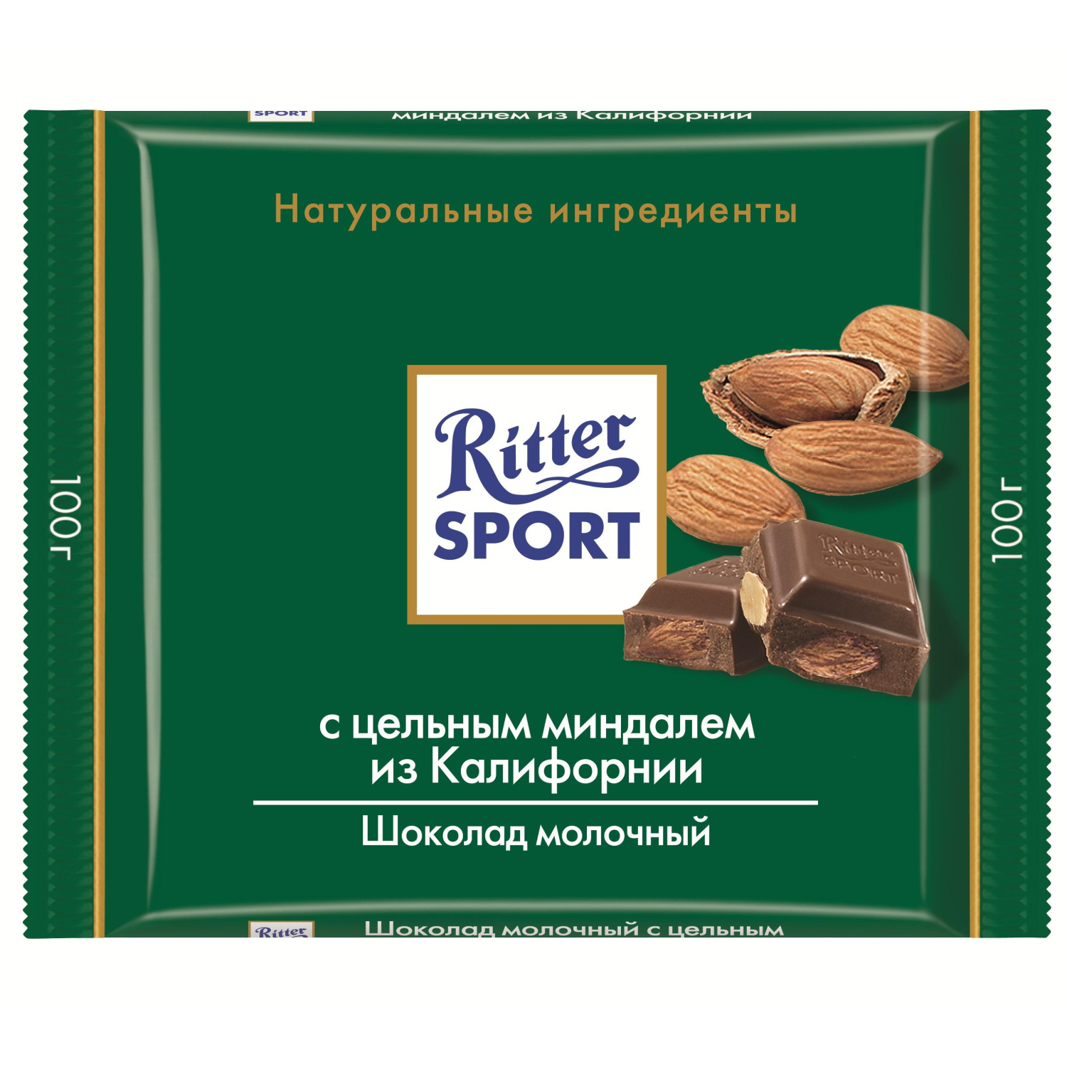 Шоколад Ritter Sport молочный цельный миндаль 100г - фото 2