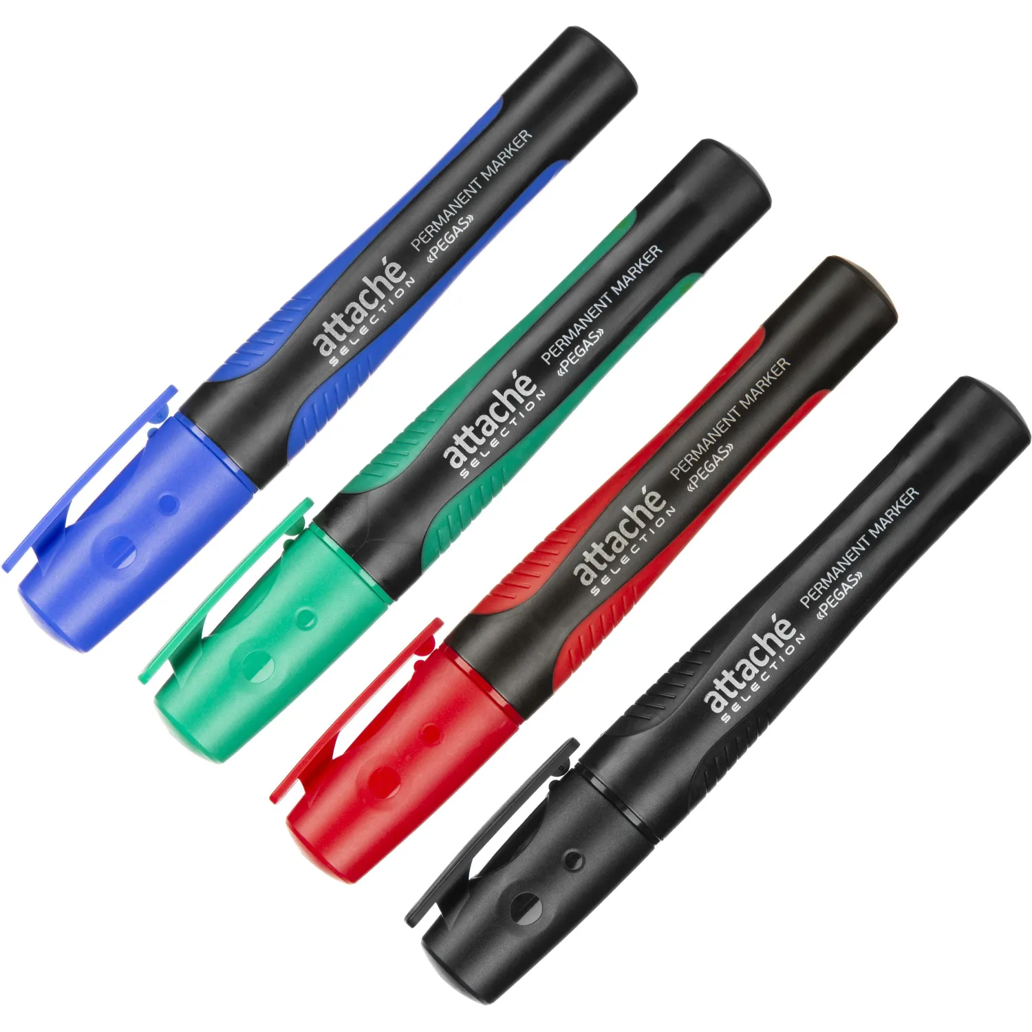 Маркер перманентный Attache Selection Pegas набор 4цв., 2-5мм - фото 6