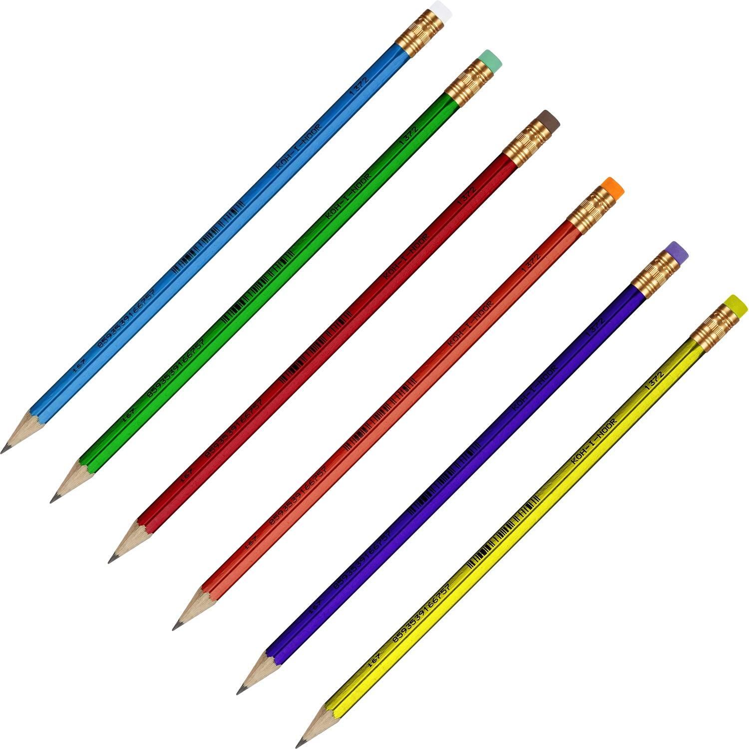 Карандаш чернографитный KOH-I-NOOR 1372 ORIENTAL HB с ластиком Чехия - фото 2