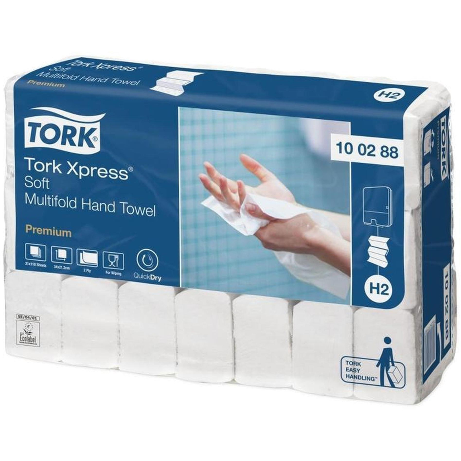 Полотенца бумажные д/держ.Tork Н2 Premium 2сл.110л*21пач/уп 100288 Полотенца бумажные д/держ.Tork Н2 Premium 2сл.110л*21пач/уп 100288 - фото 4