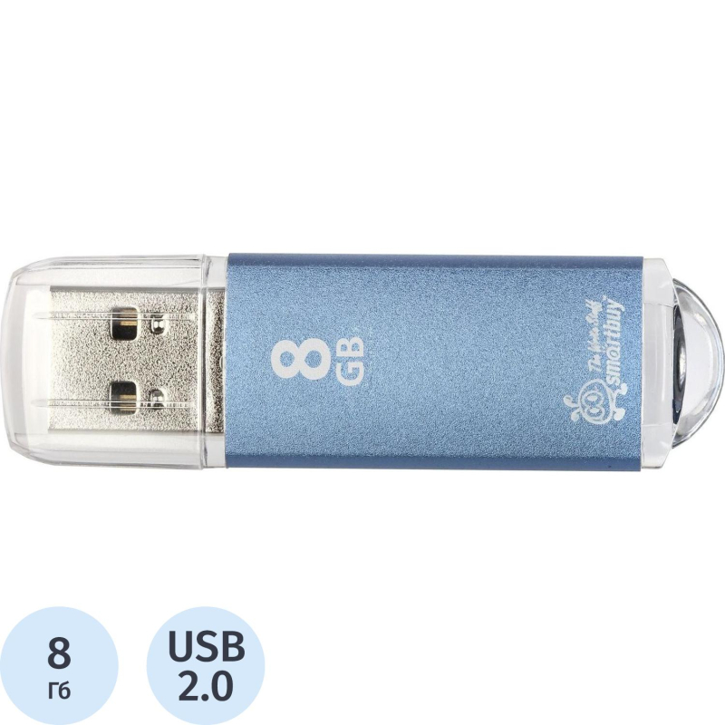 Флеш-память Smartbuy V-Cut, 8Gb, USB 2.0, син, SB8GBVC-B - фото 1