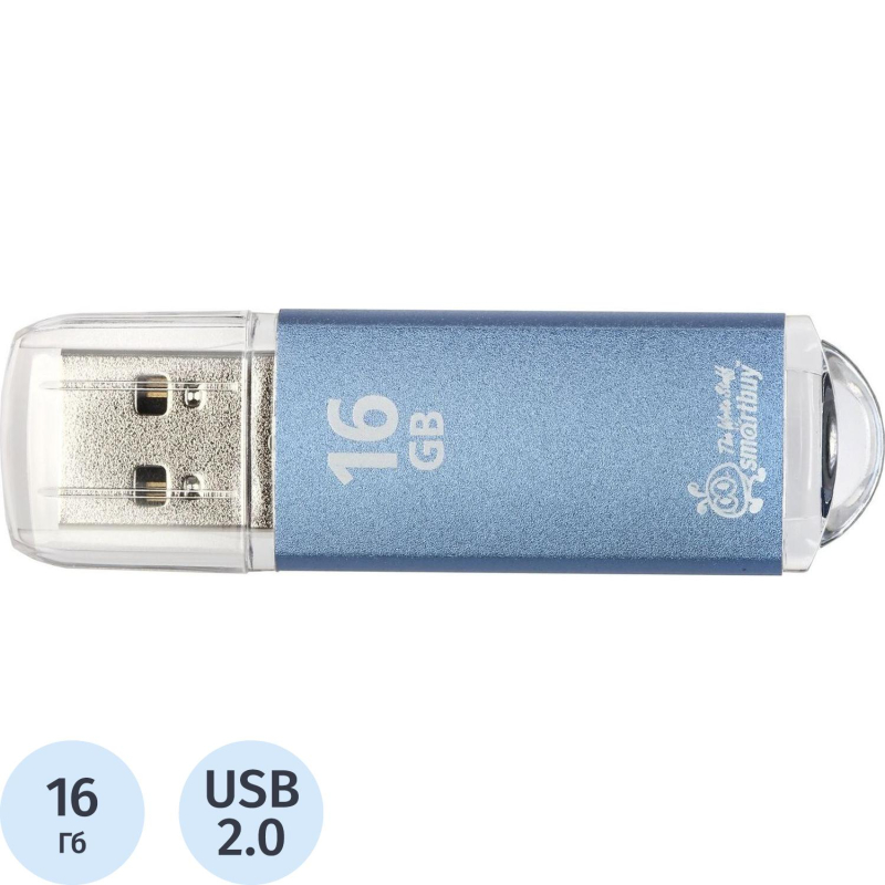 Флеш-память Smartbuy V-Cut, 16Gb, USB 2.0, син, SB16GBVC-B - фото 1
