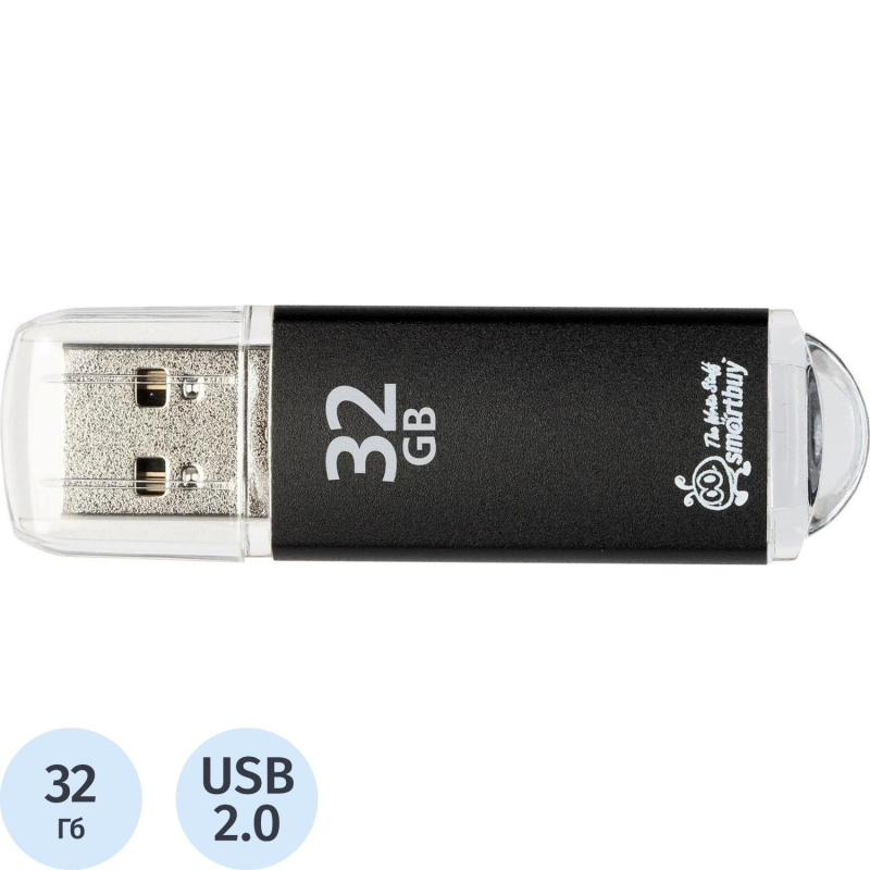 Флеш-память Smartbuy V-Cut, 32Gb, USB 2.0, чер, SB32GBVC-K - фото 1
